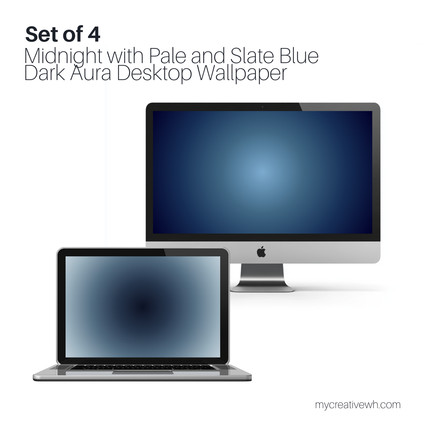 Midnight with Pale and Slate Blue Dark Aura Desktop Wallpaper