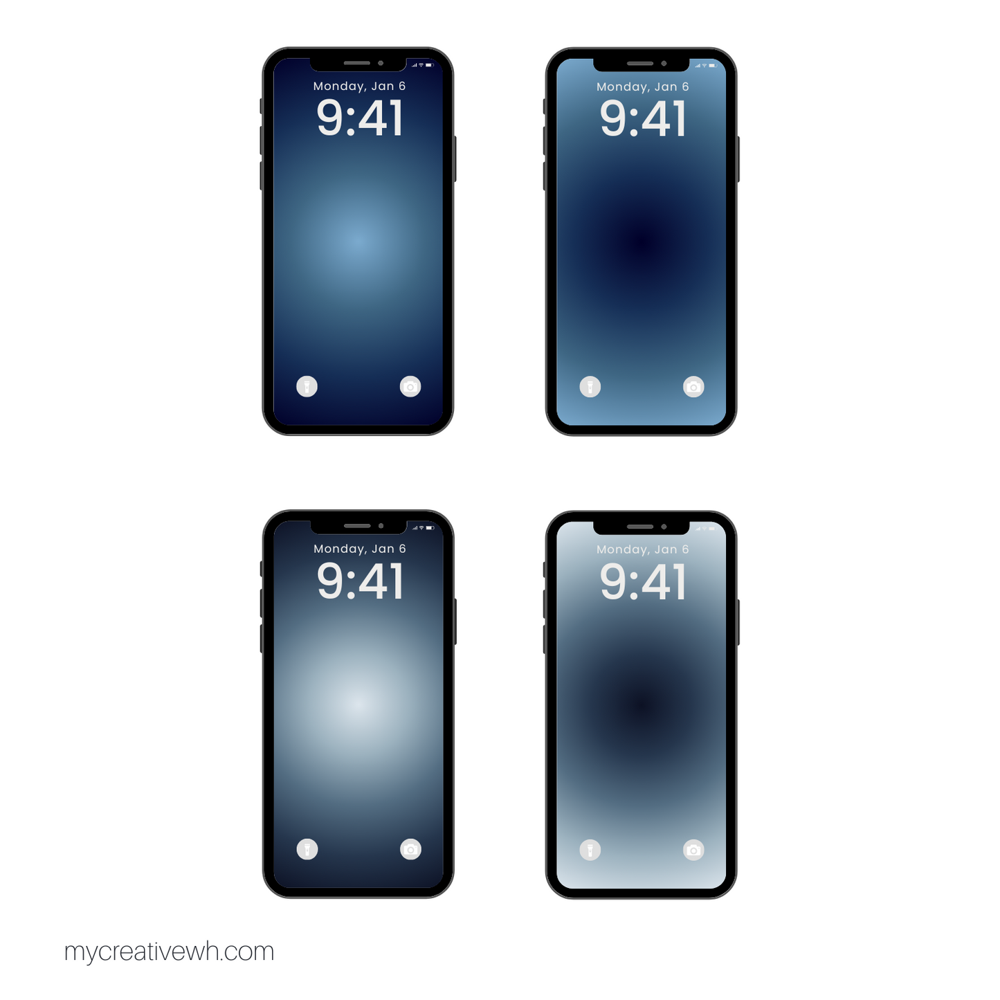 Midnight with Pale and Slate Blue Dark Aura Phone Wallpaper