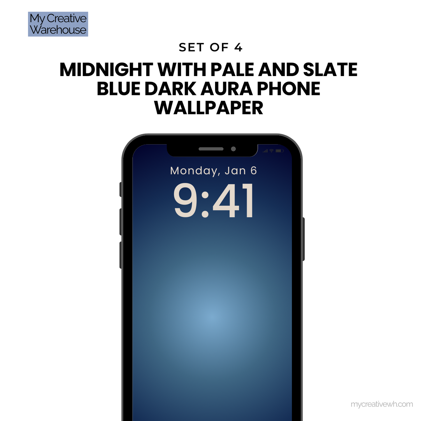 Midnight with Pale and Slate Blue Dark Aura Phone Wallpaper