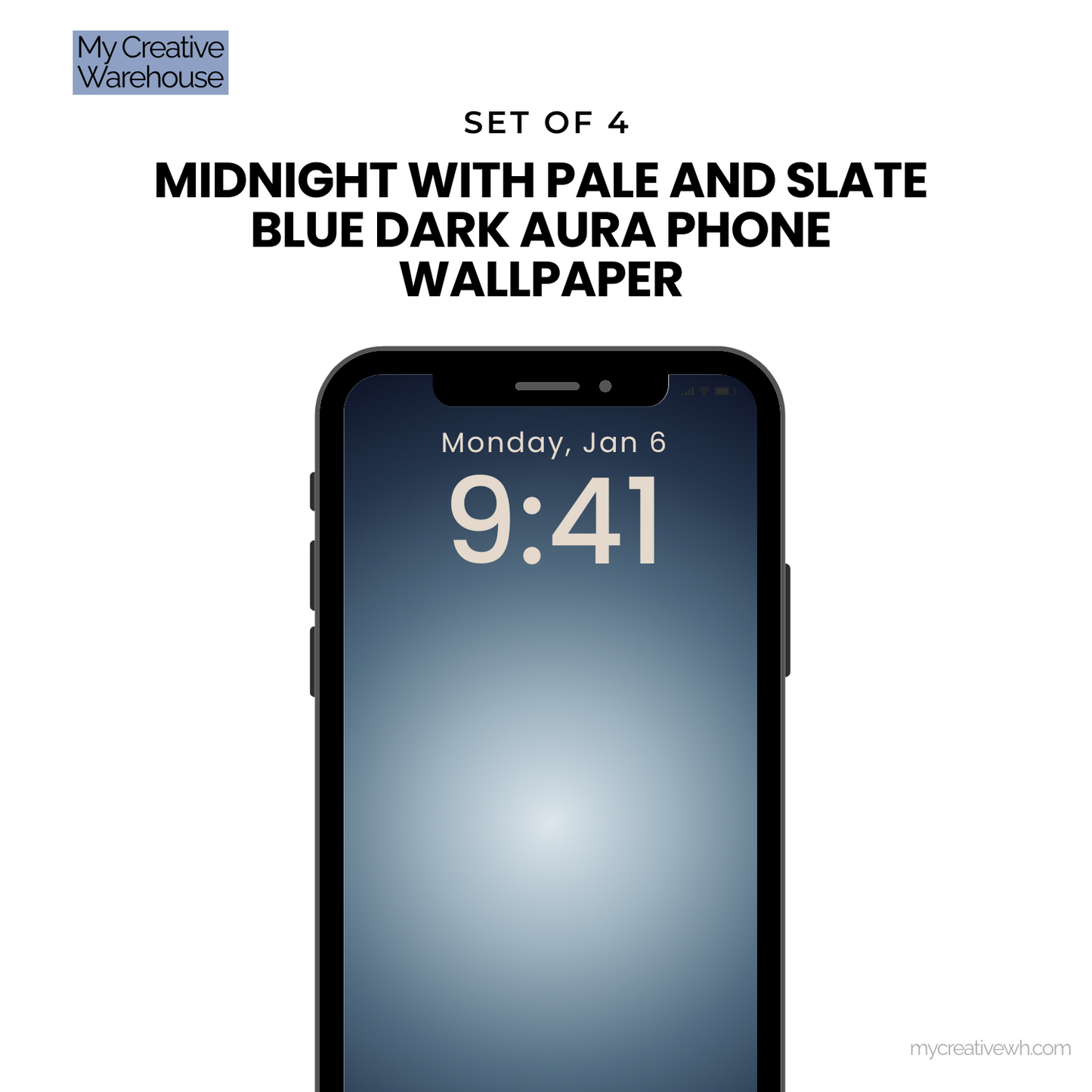 Midnight with Pale and Slate Blue Dark Aura Phone Wallpaper