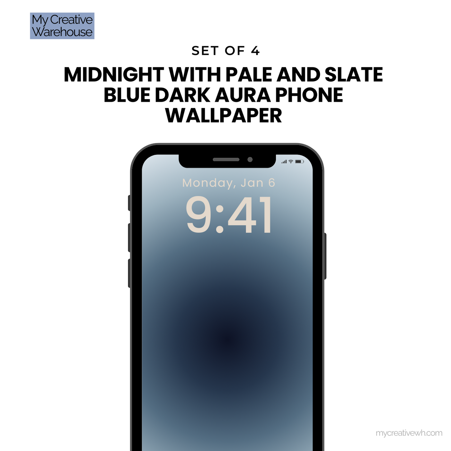 Midnight with Pale and Slate Blue Dark Aura Phone Wallpaper
