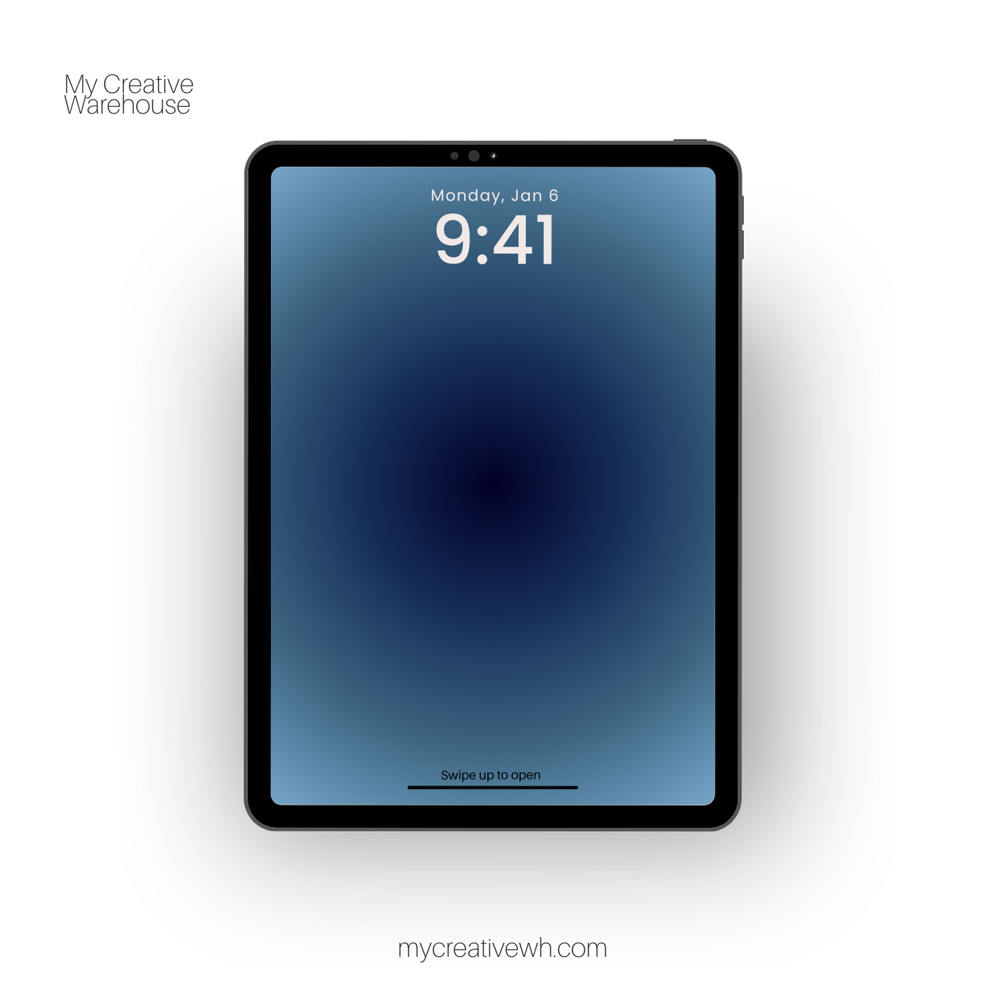 Midnight with Pale and Slate Blue Dark Aura iPad Wallpaper