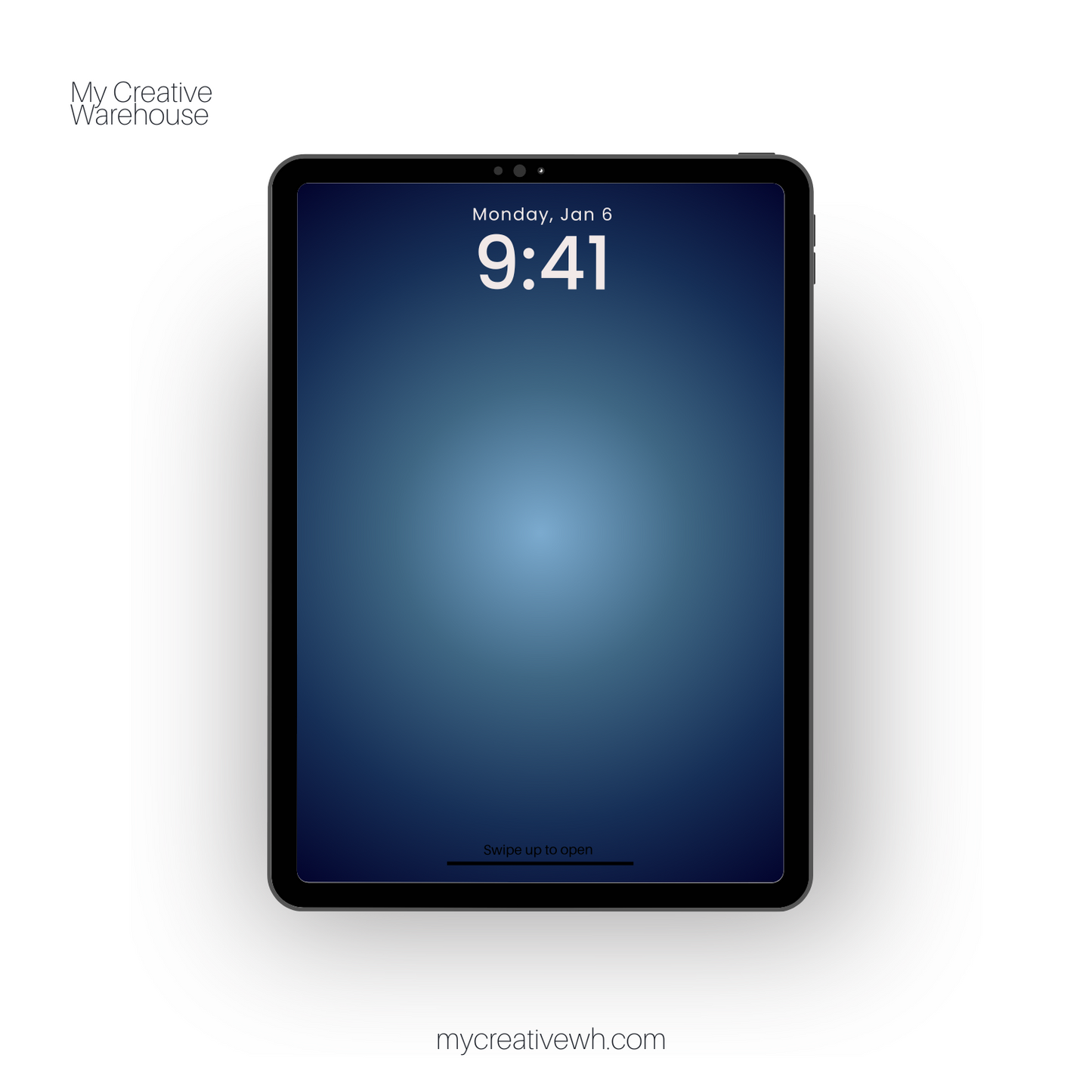 Midnight with Pale and Slate Blue Dark Aura iPad Wallpaper