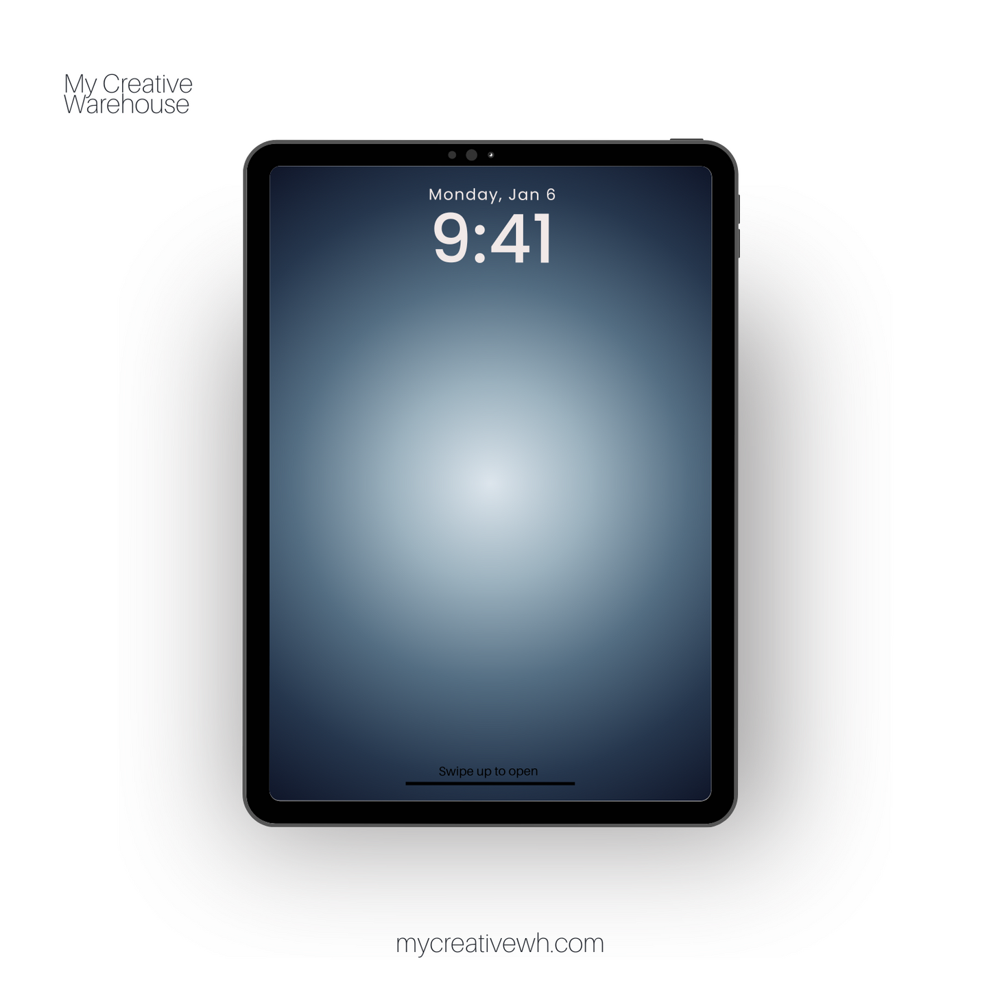Midnight with Pale and Slate Blue Dark Aura iPad Wallpaper