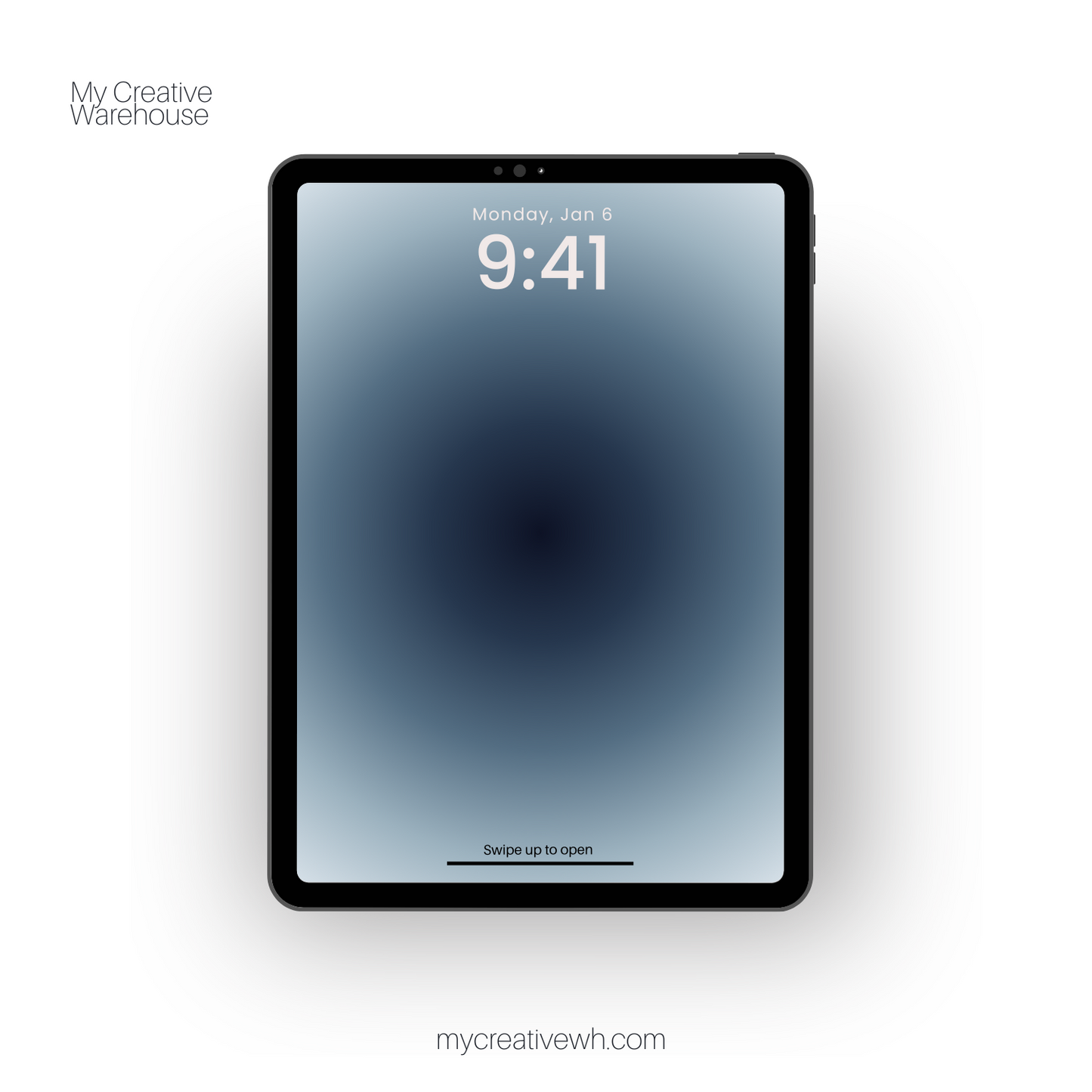 Midnight with Pale and Slate Blue Dark Aura iPad Wallpaper