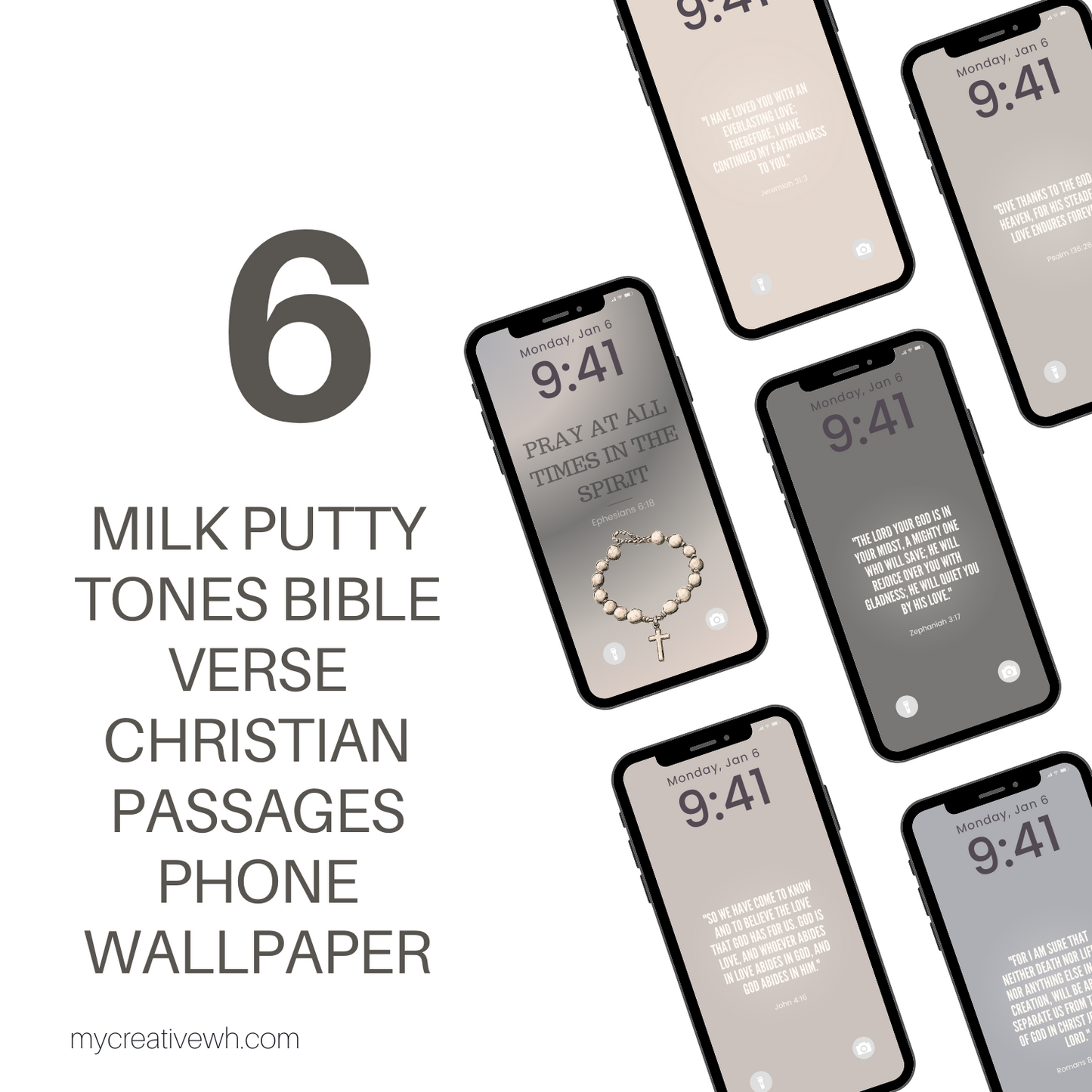 Milk Putty Tones Bible Verse Christian Passages Phone Wallpaper