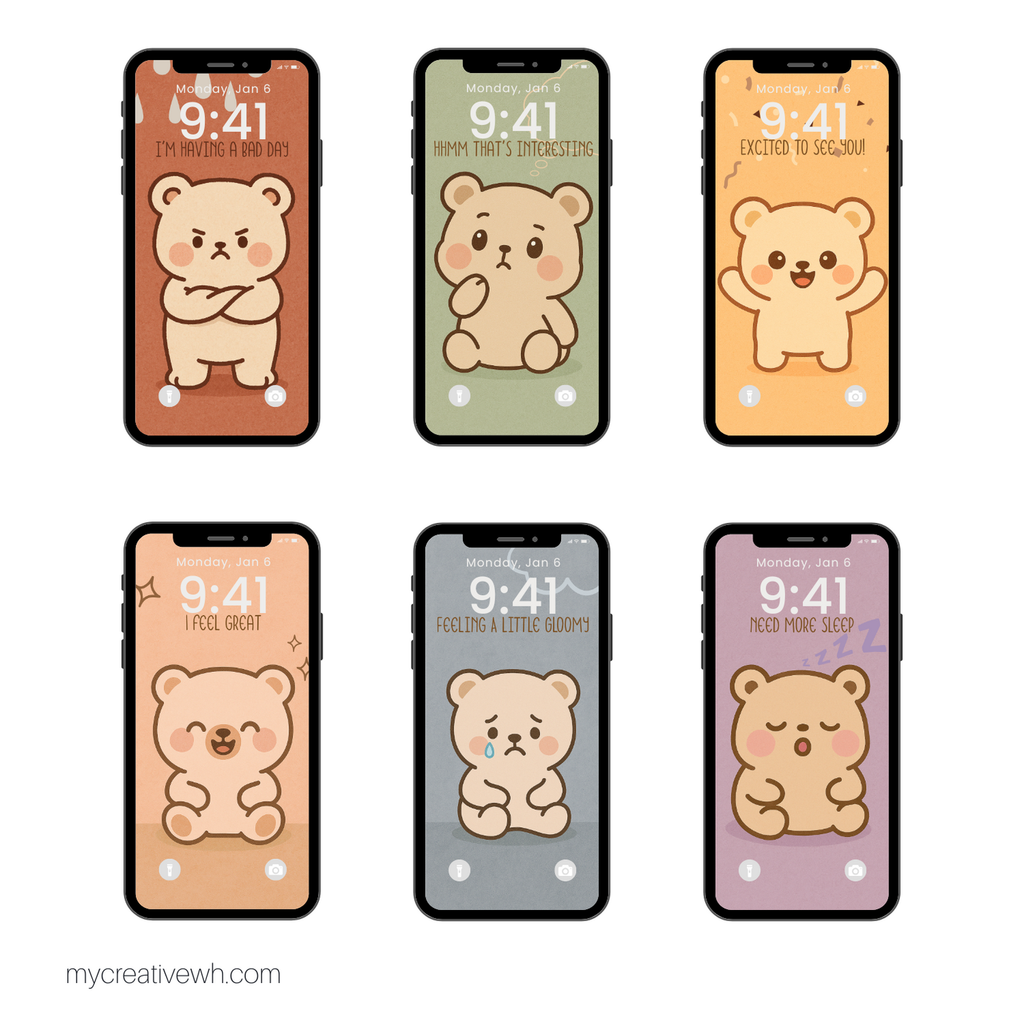 Moody Kawaii Teddy Bear Phone Wallpapers
