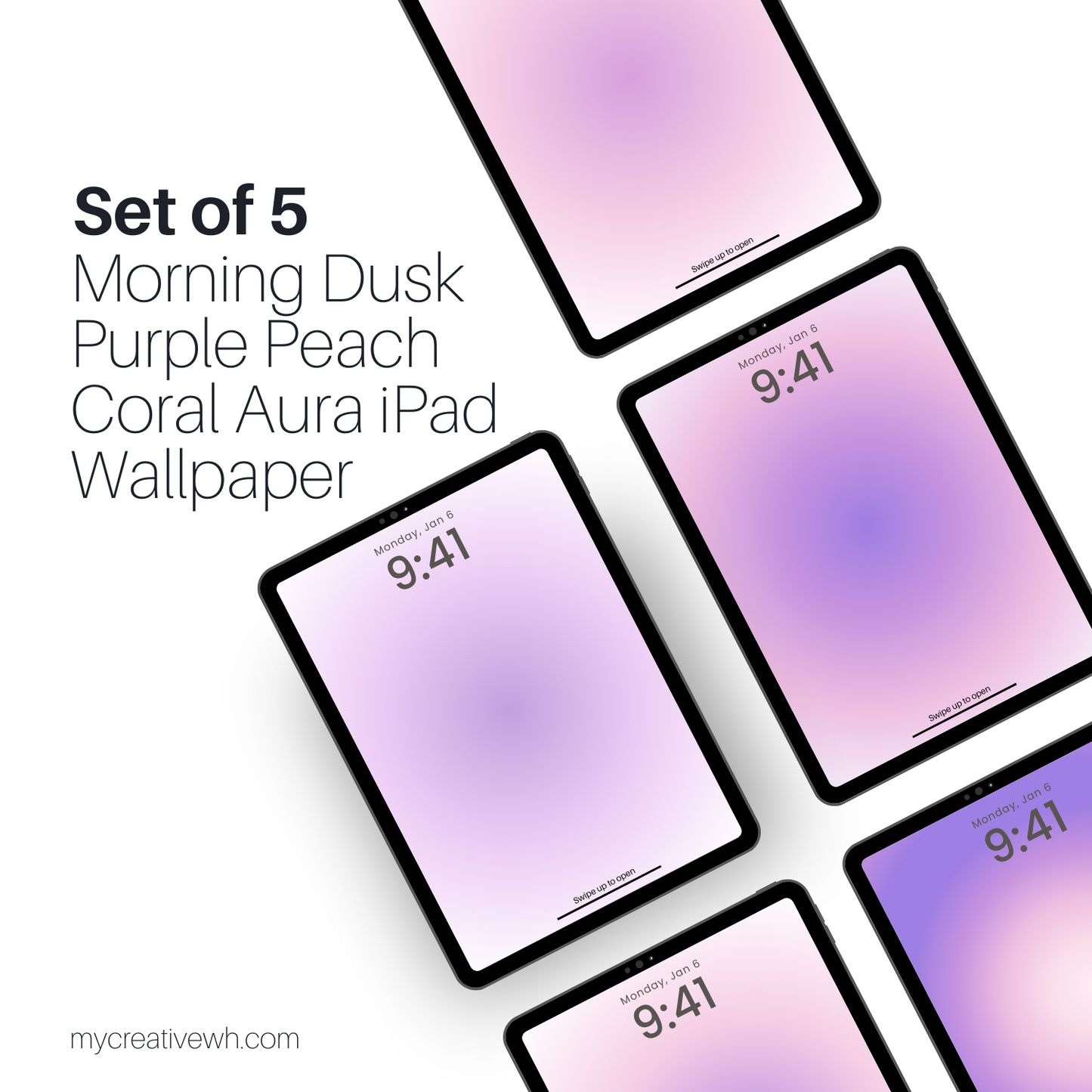 Morning Dusk Purple Peach Coral Aura iPad Wallpaper