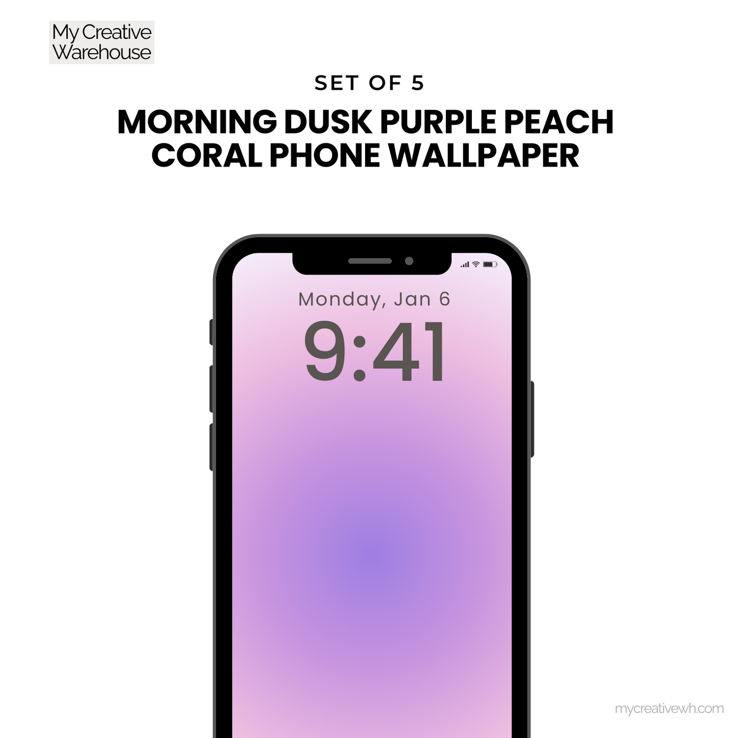 Morning Dusk Purple Peach Coral Aura Phone Wallpaper