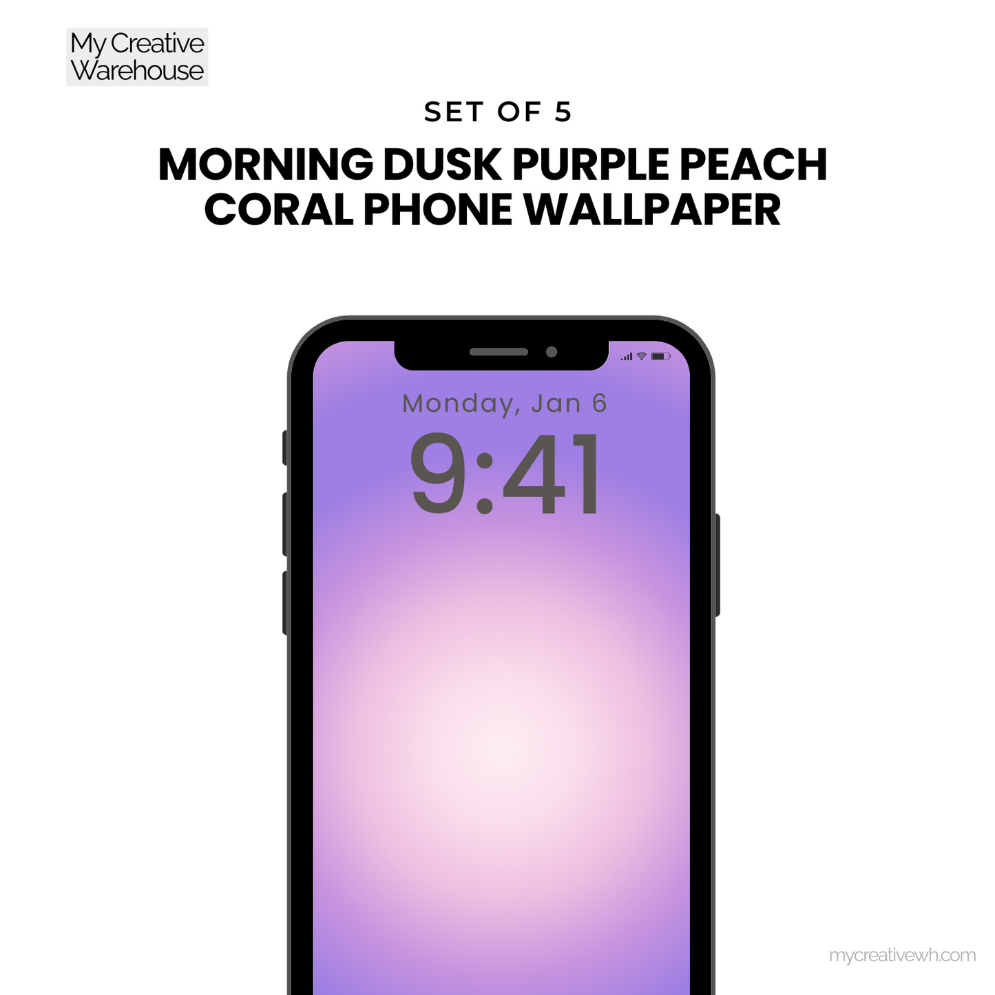Morning Dusk Purple Peach Coral Aura Phone Wallpaper