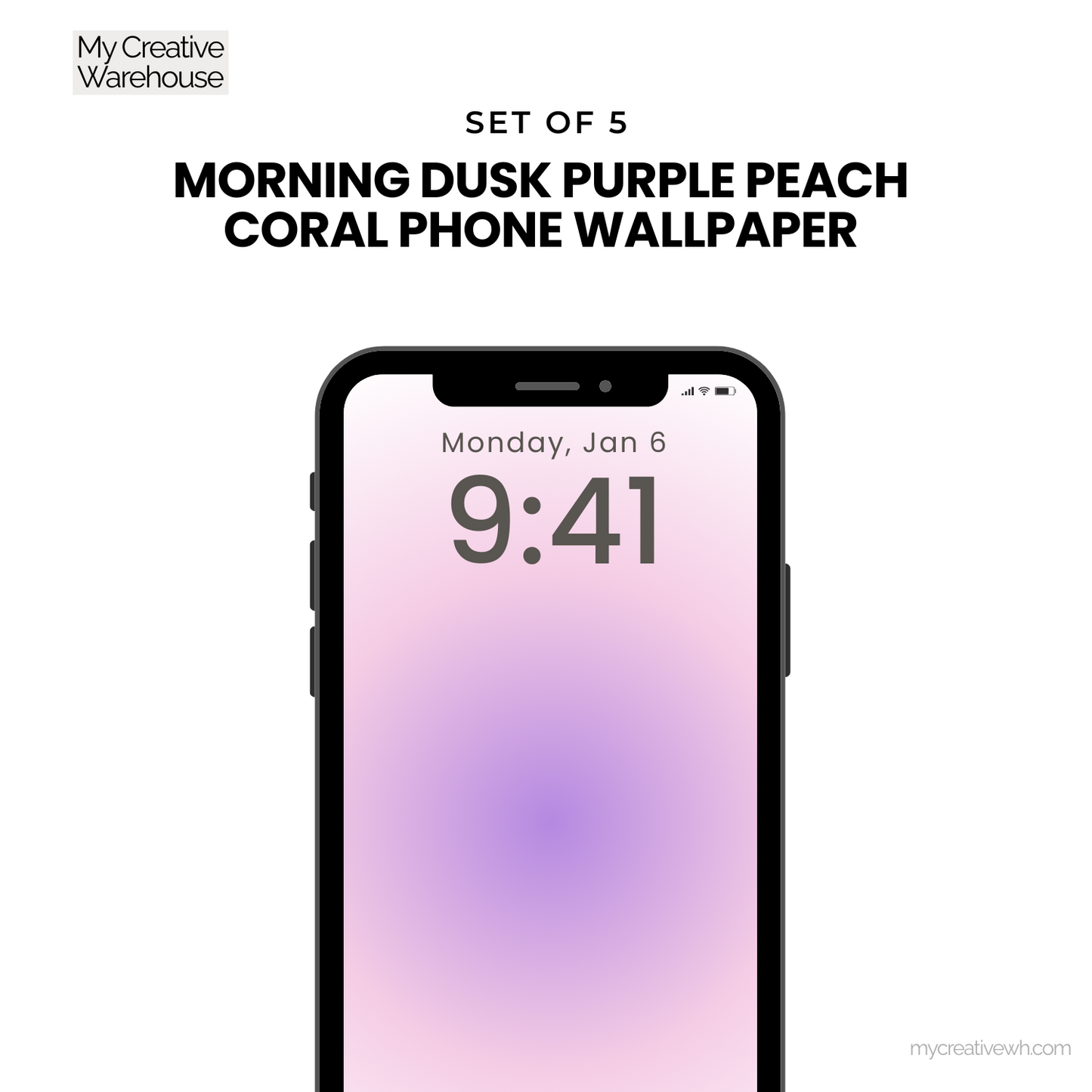 Morning Dusk Purple Peach Coral Aura Phone Wallpaper