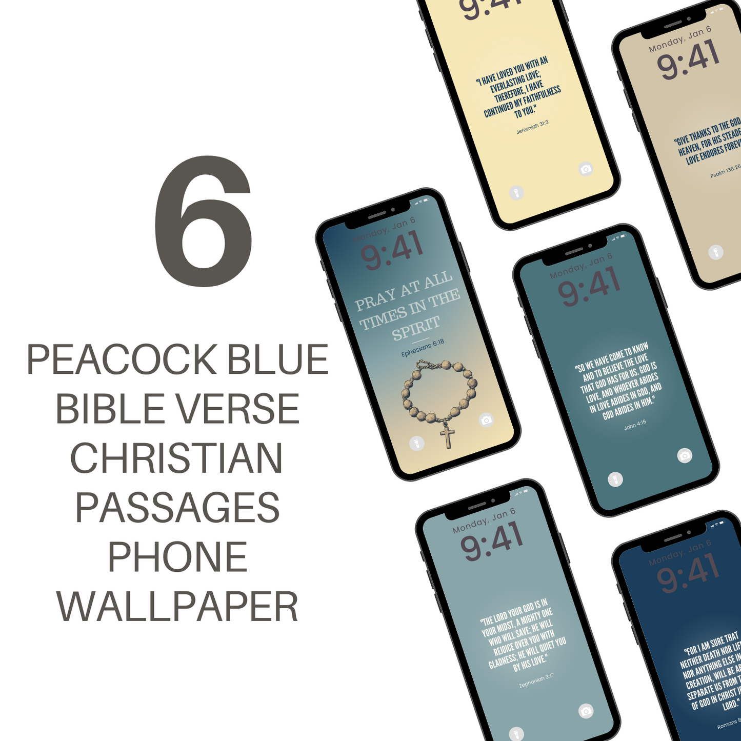 Peacock Blue Bible Verse Christian Passages Phone Wallpaper