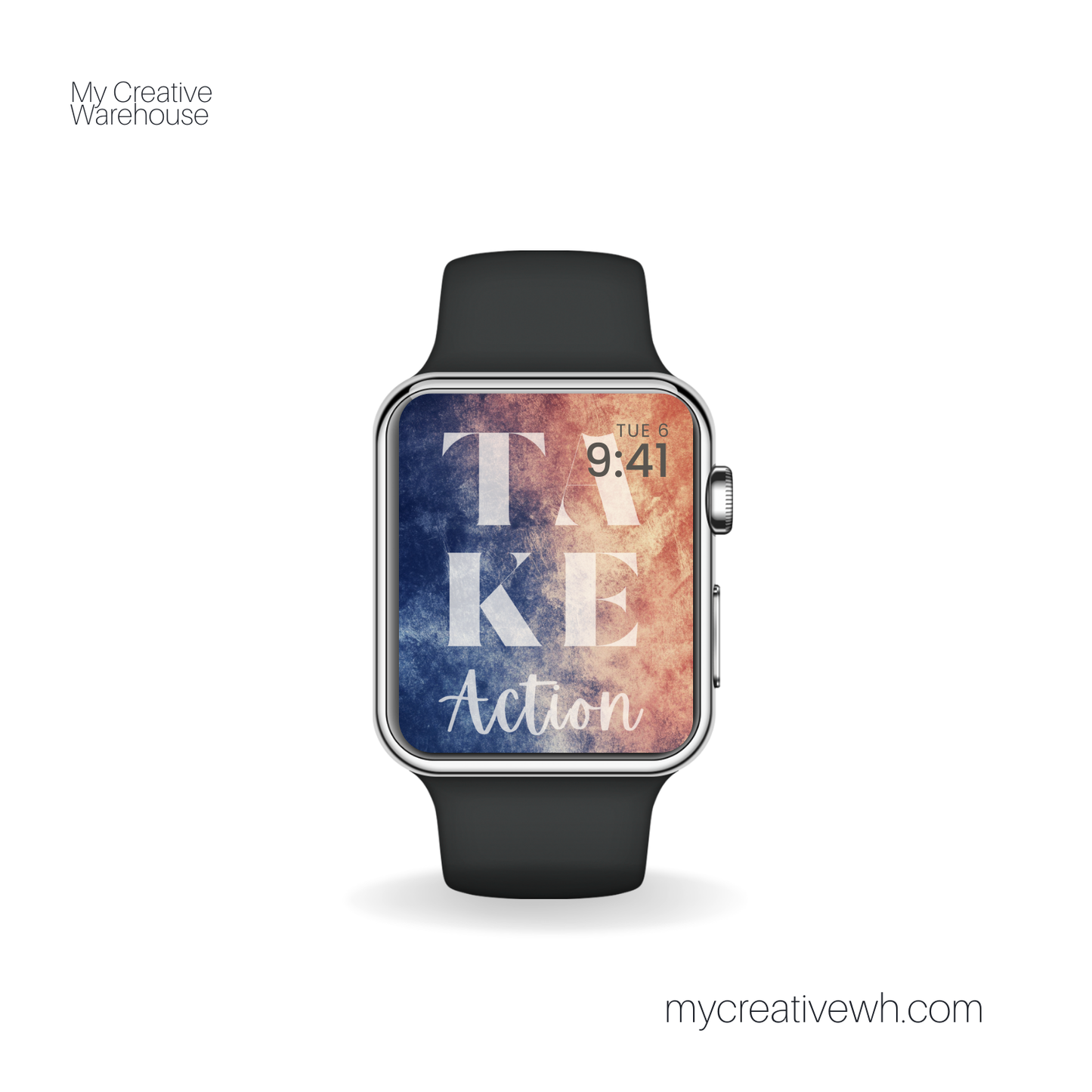 Positive Phrases Terracotta and Blue Watercolor Splash Apple Watch Wallpaper