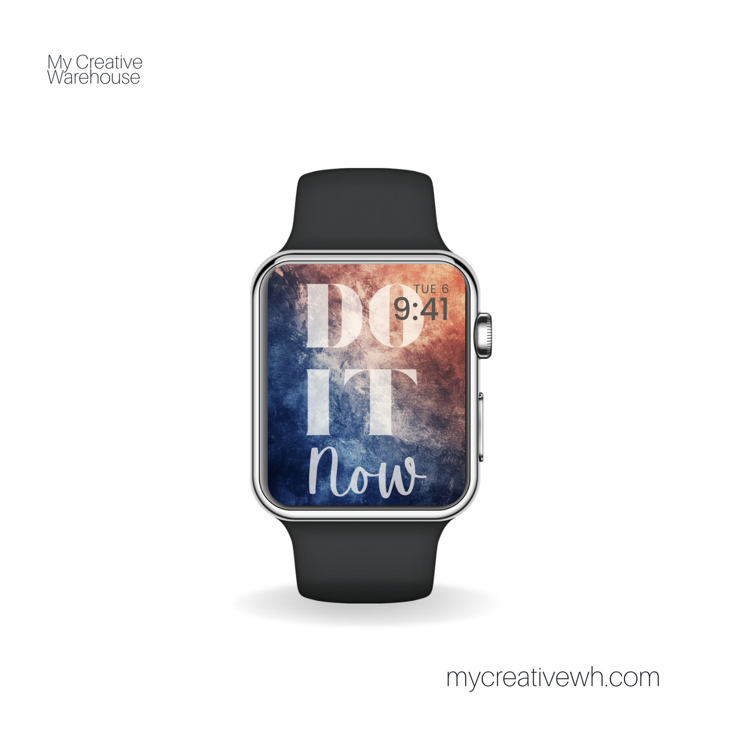 Positive Phrases Terracotta and Blue Watercolor Splash Apple Watch Wallpaper