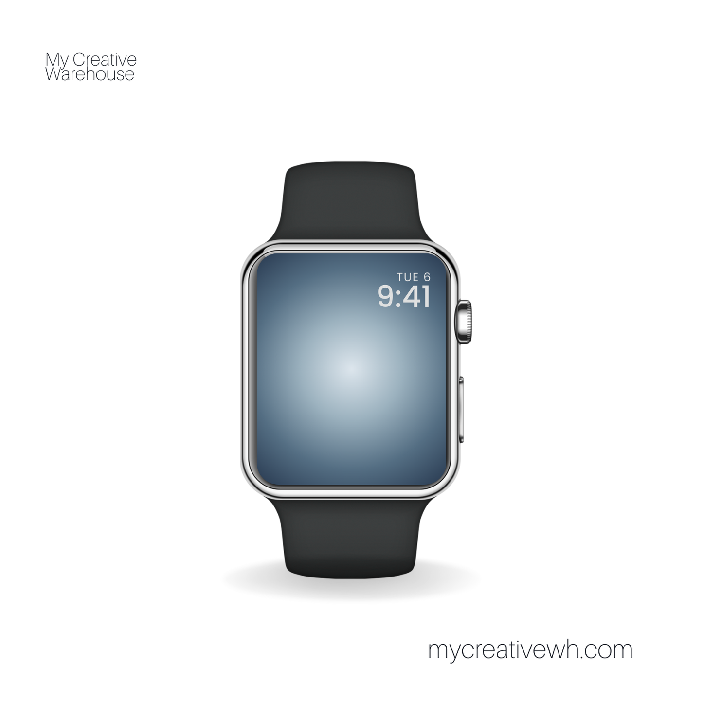 Slate Grey Blue Dark and Moody Aura Apple Watch Wallpaper