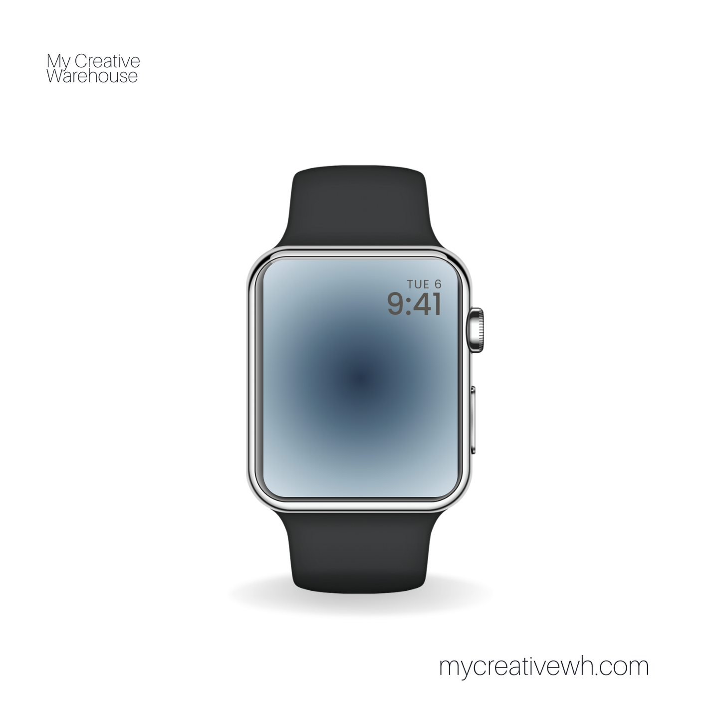 Slate Grey Blue Dark and Moody Aura Apple Watch Wallpaper