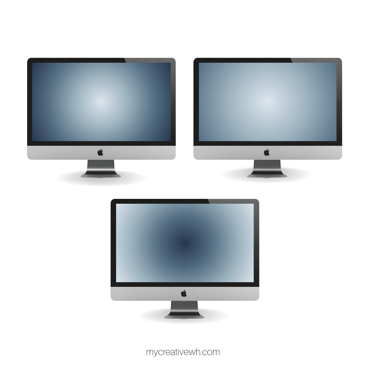 Slate Grey Blue Dark and Moody Aura Desktop Wallpaper