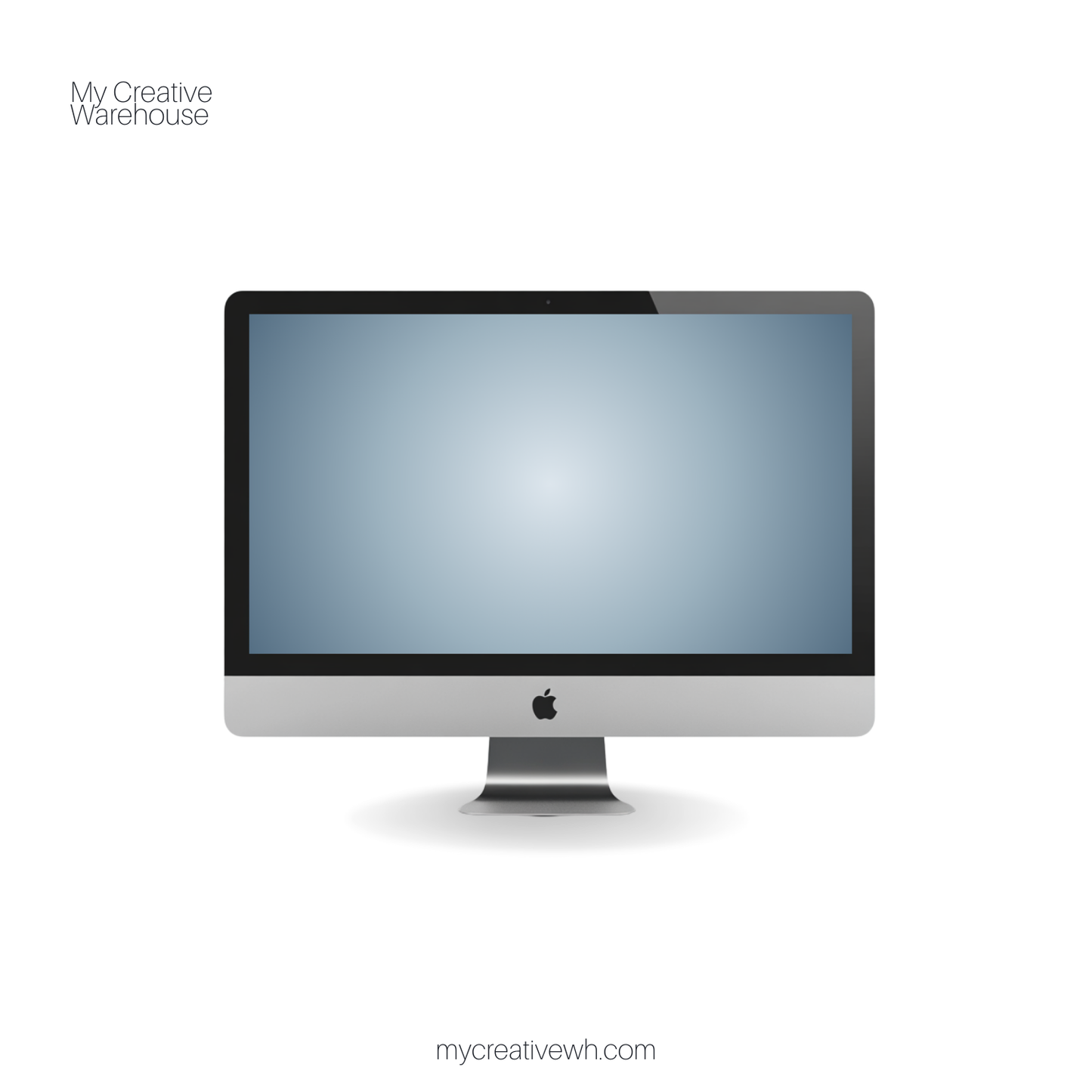 Slate Grey Blue Dark and Moody Aura Desktop Wallpaper