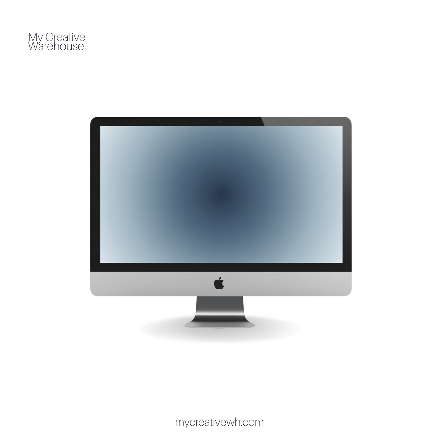 Slate Grey Blue Dark and Moody Aura Desktop Wallpaper