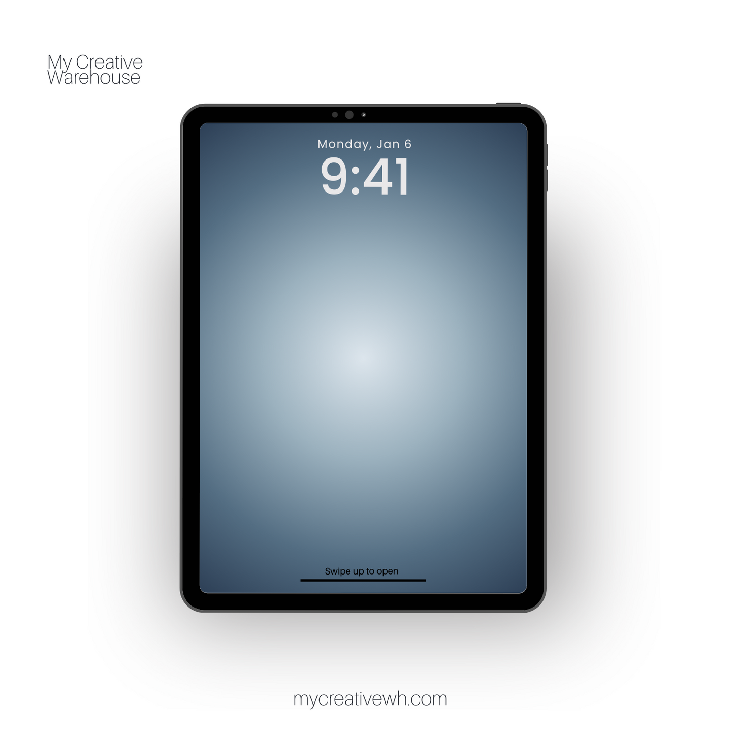 Slate Grey Blue Dark and Moody Aura iPad Wallpaper
