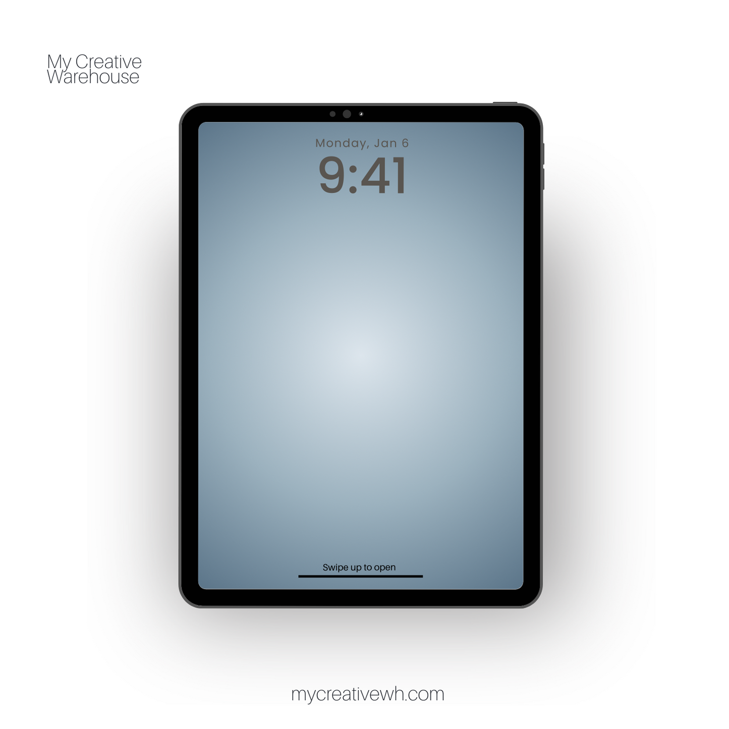 Slate Grey Blue Dark and Moody Aura iPad Wallpaper