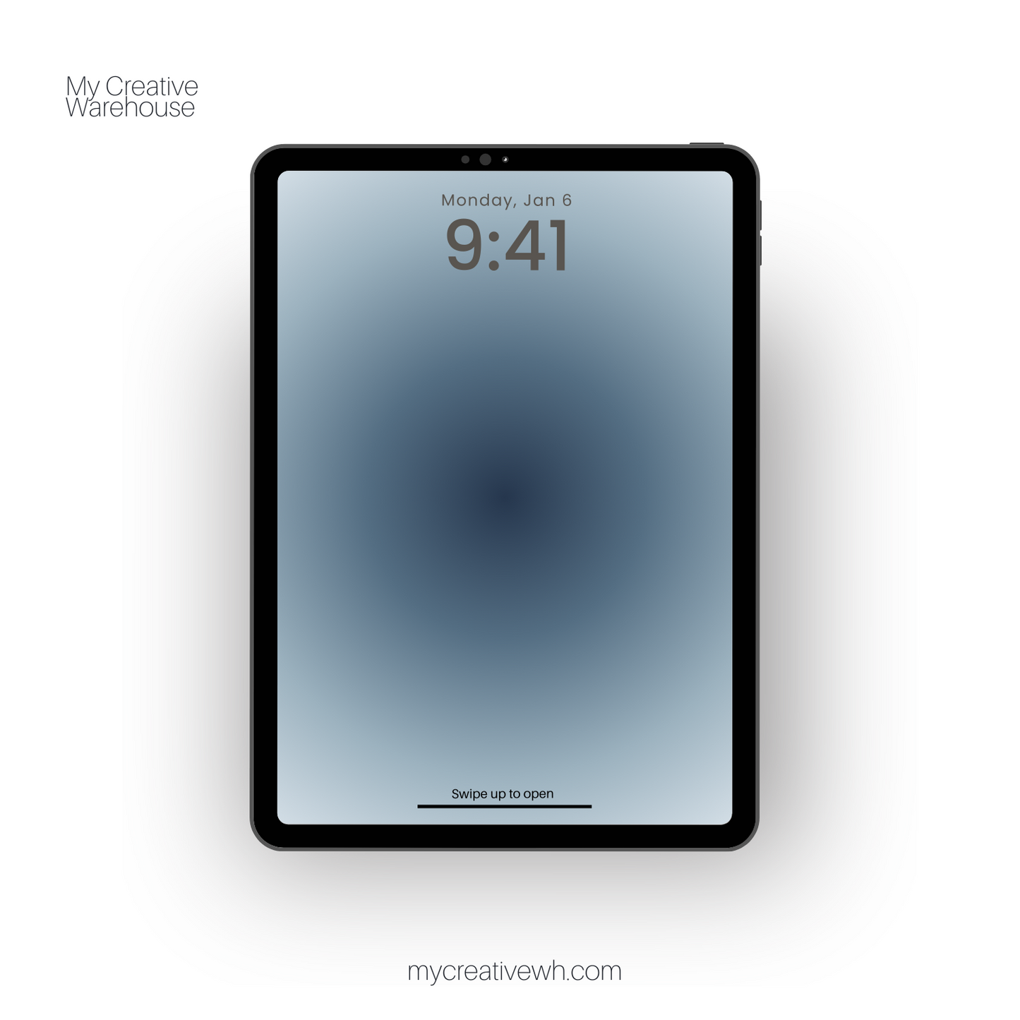 Slate Grey Blue Dark and Moody Aura iPad Wallpaper
