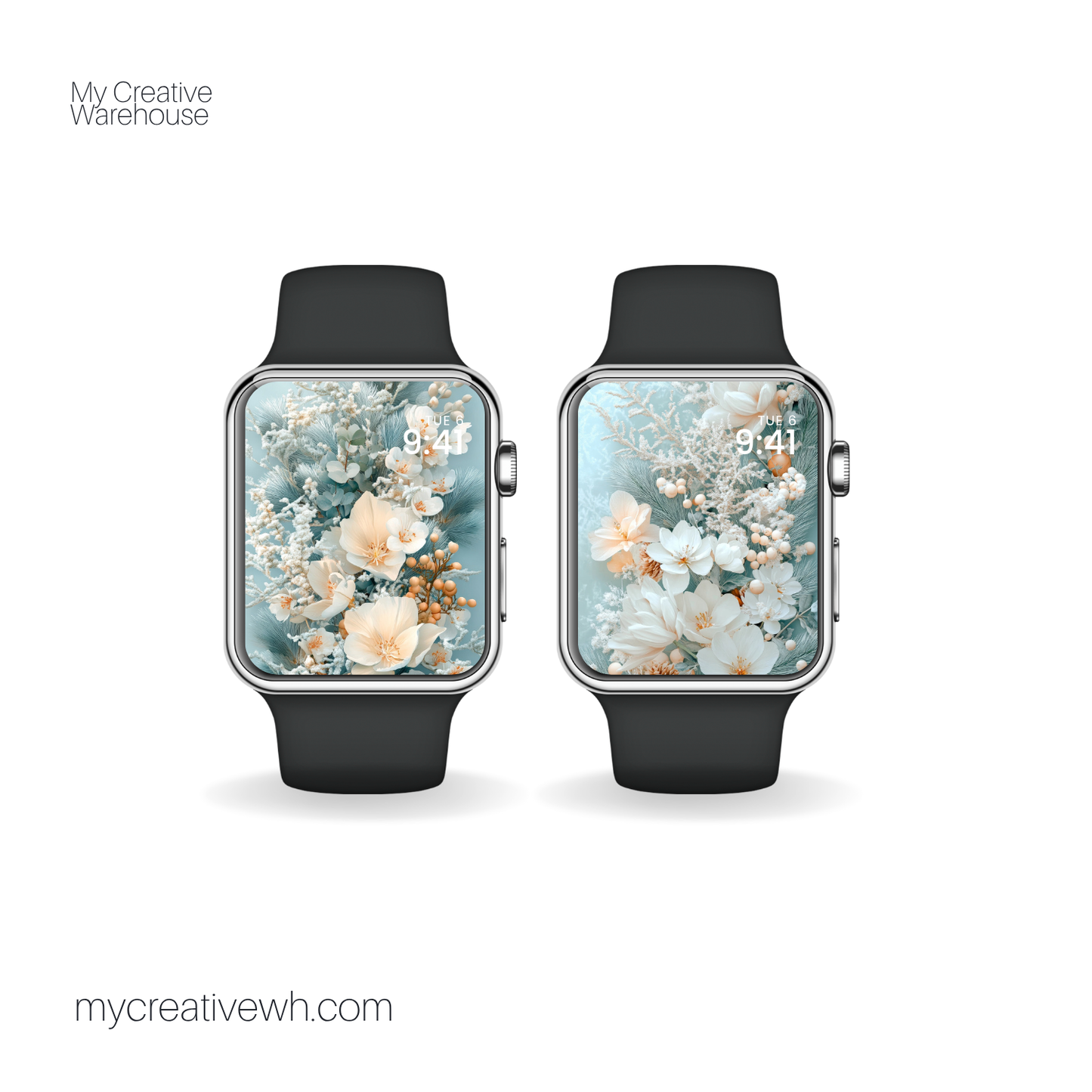 Soft Winter Floral Bouquet Apple Watch Wallpaper