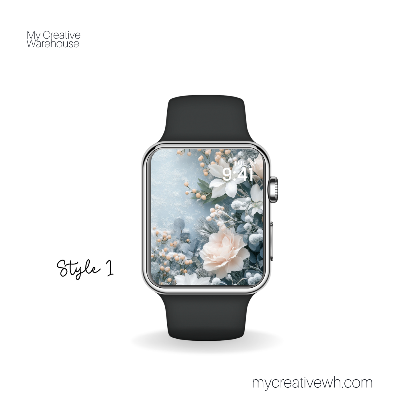 Soft Winter Floral Bouquet Apple Watch Wallpaper