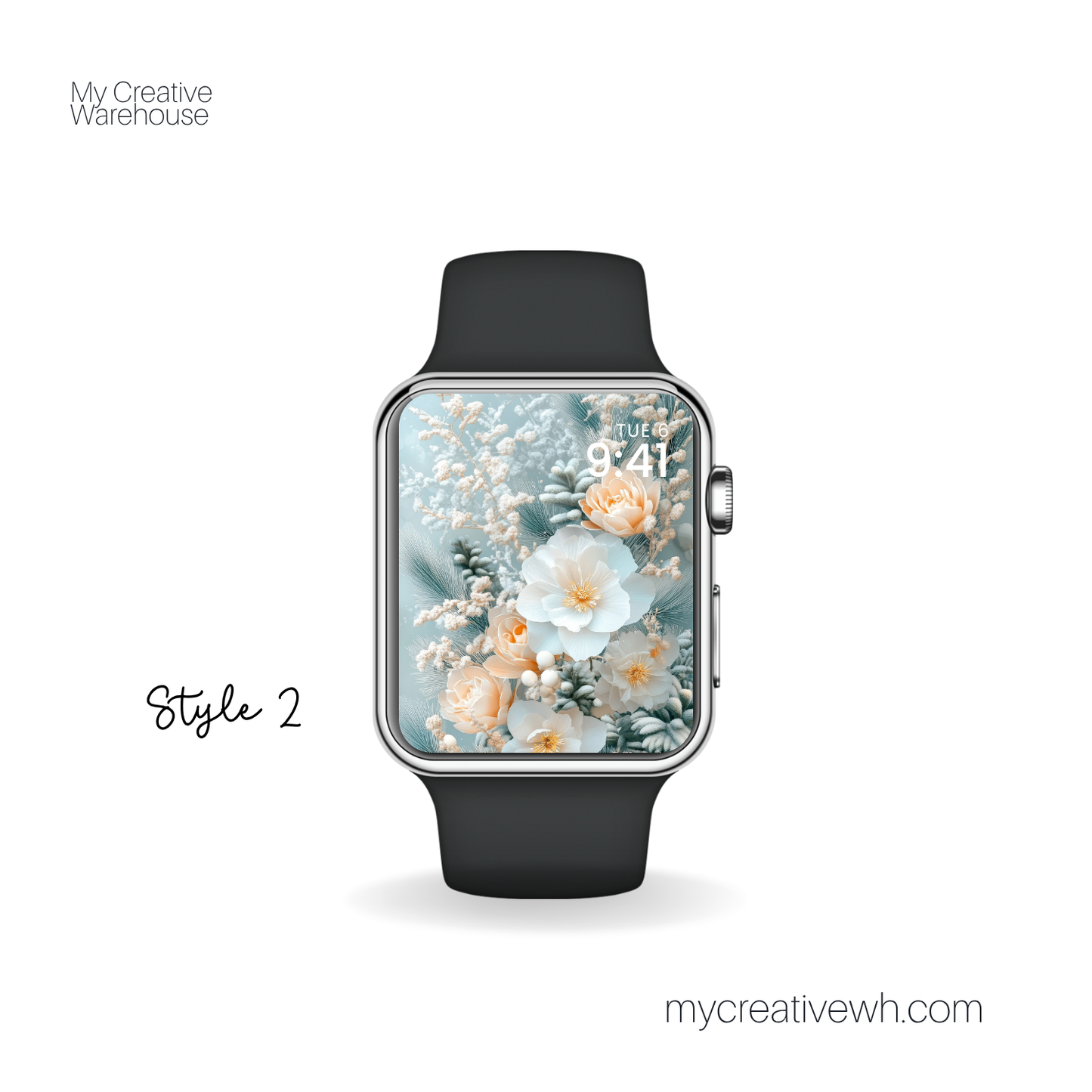 Soft Winter Floral Bouquet Apple Watch Wallpaper