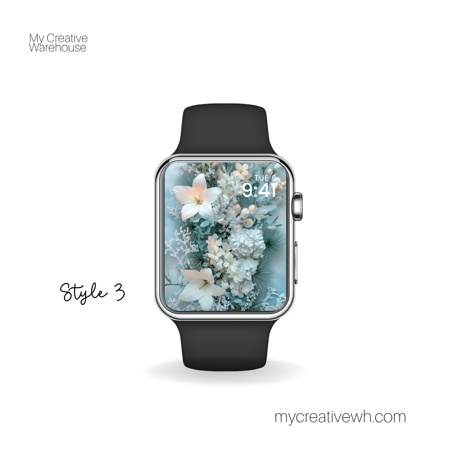 Soft Winter Floral Bouquet Apple Watch Wallpaper