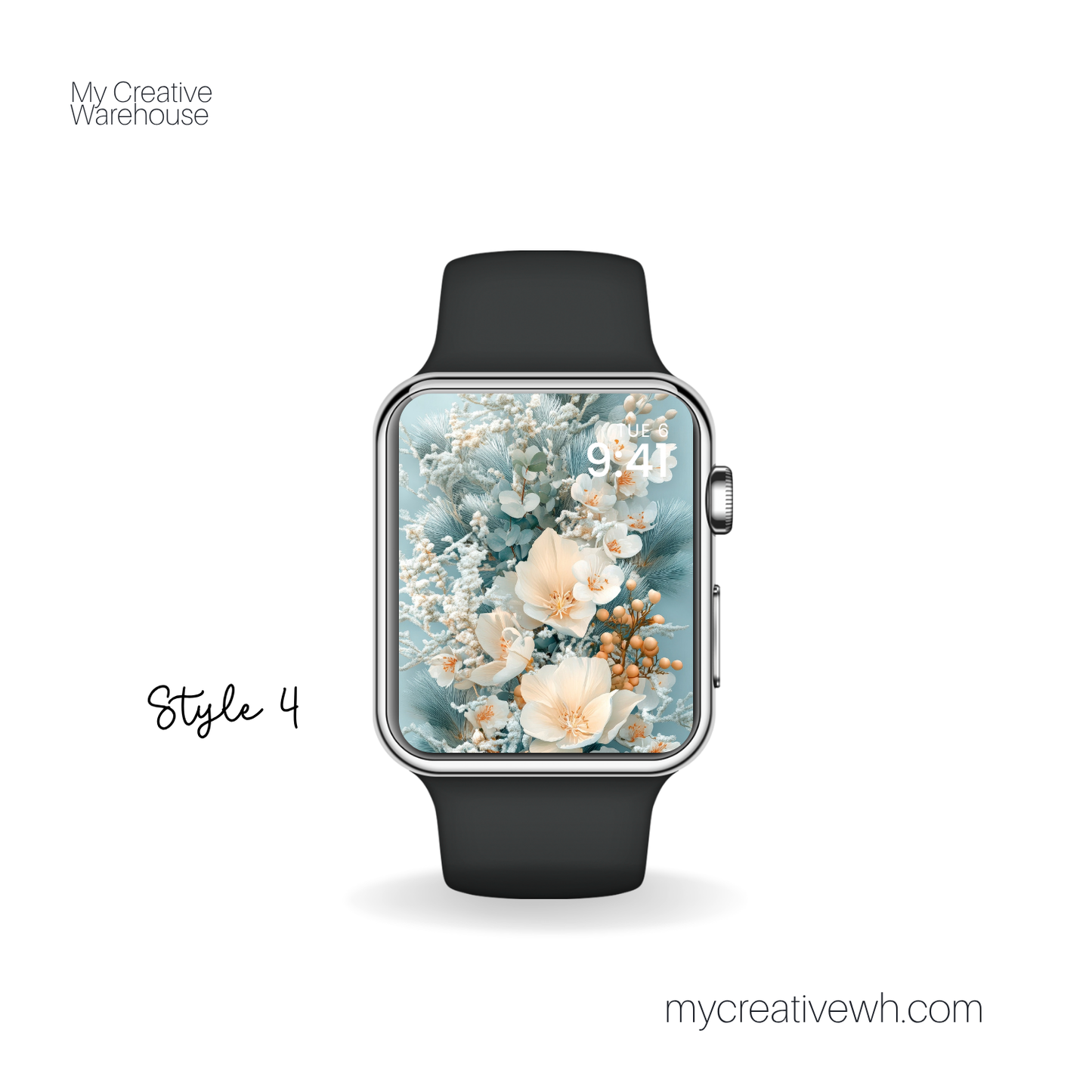 Soft Winter Floral Bouquet Apple Watch Wallpaper
