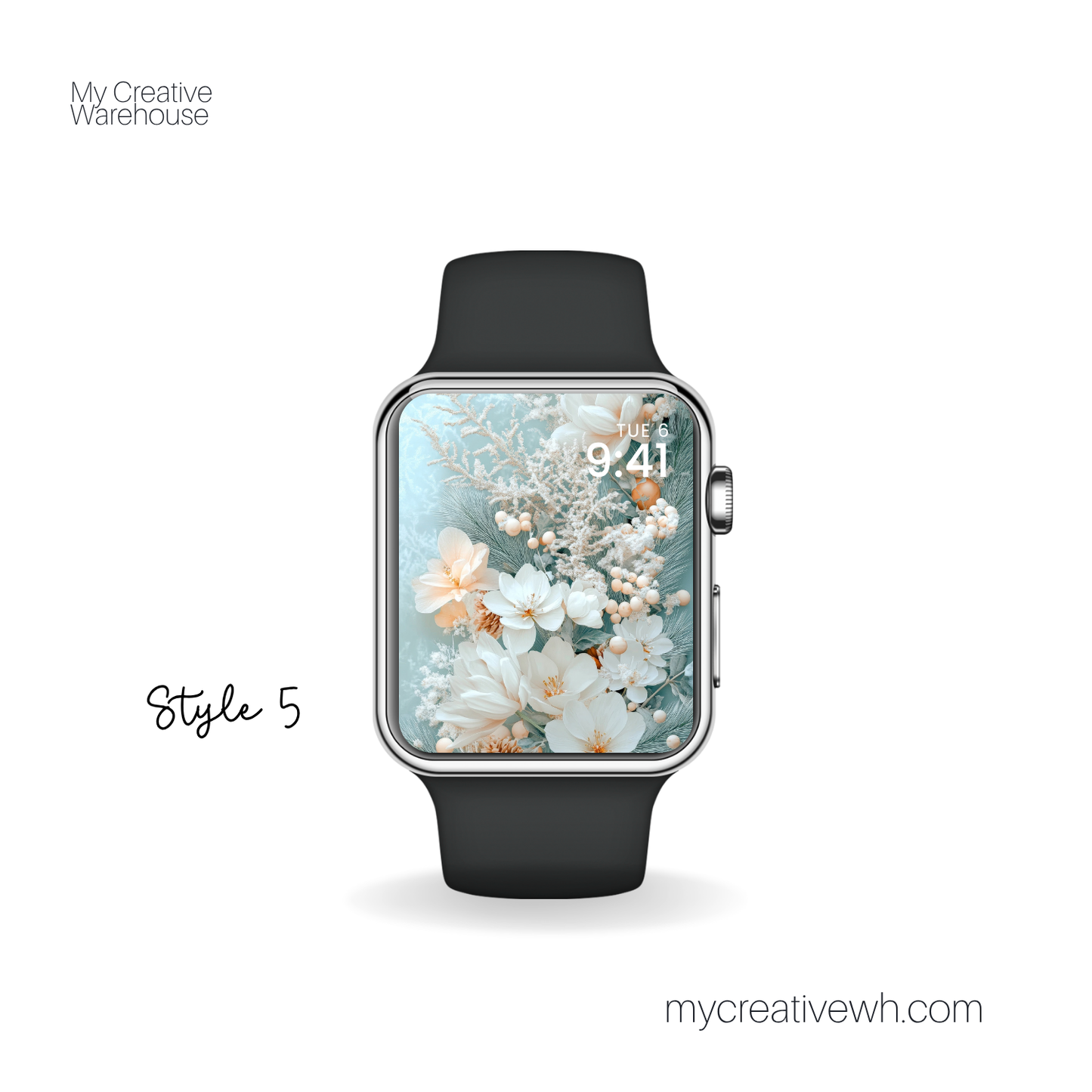 Soft Winter Floral Bouquet Apple Watch Wallpaper