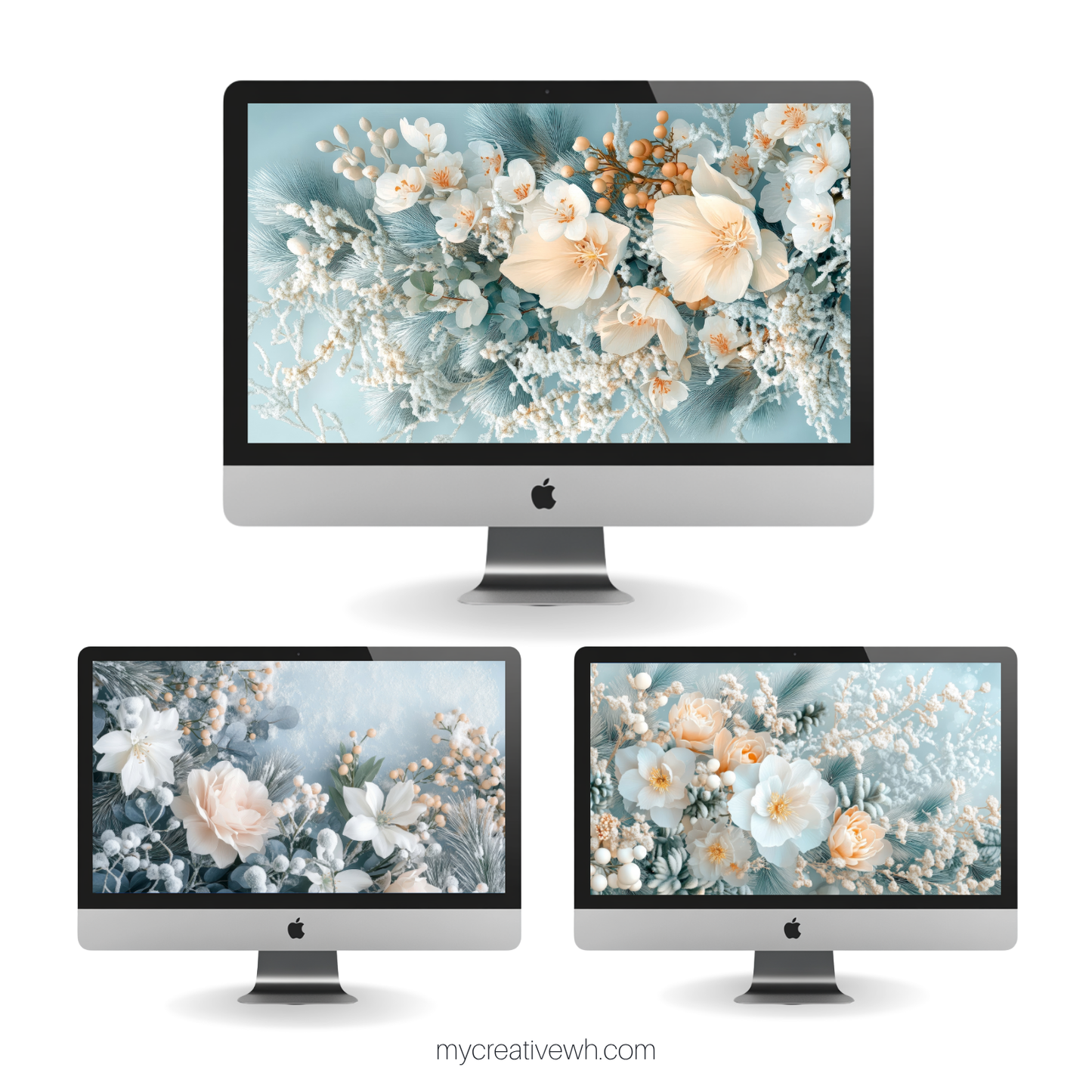 Soft Winter Floral Bouquet Desktop Wallpaper