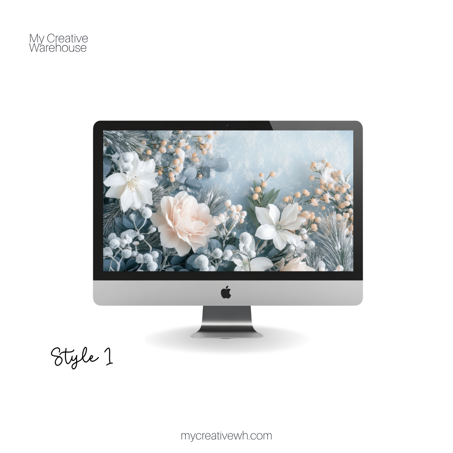 Soft Winter Floral Bouquet Desktop Wallpaper