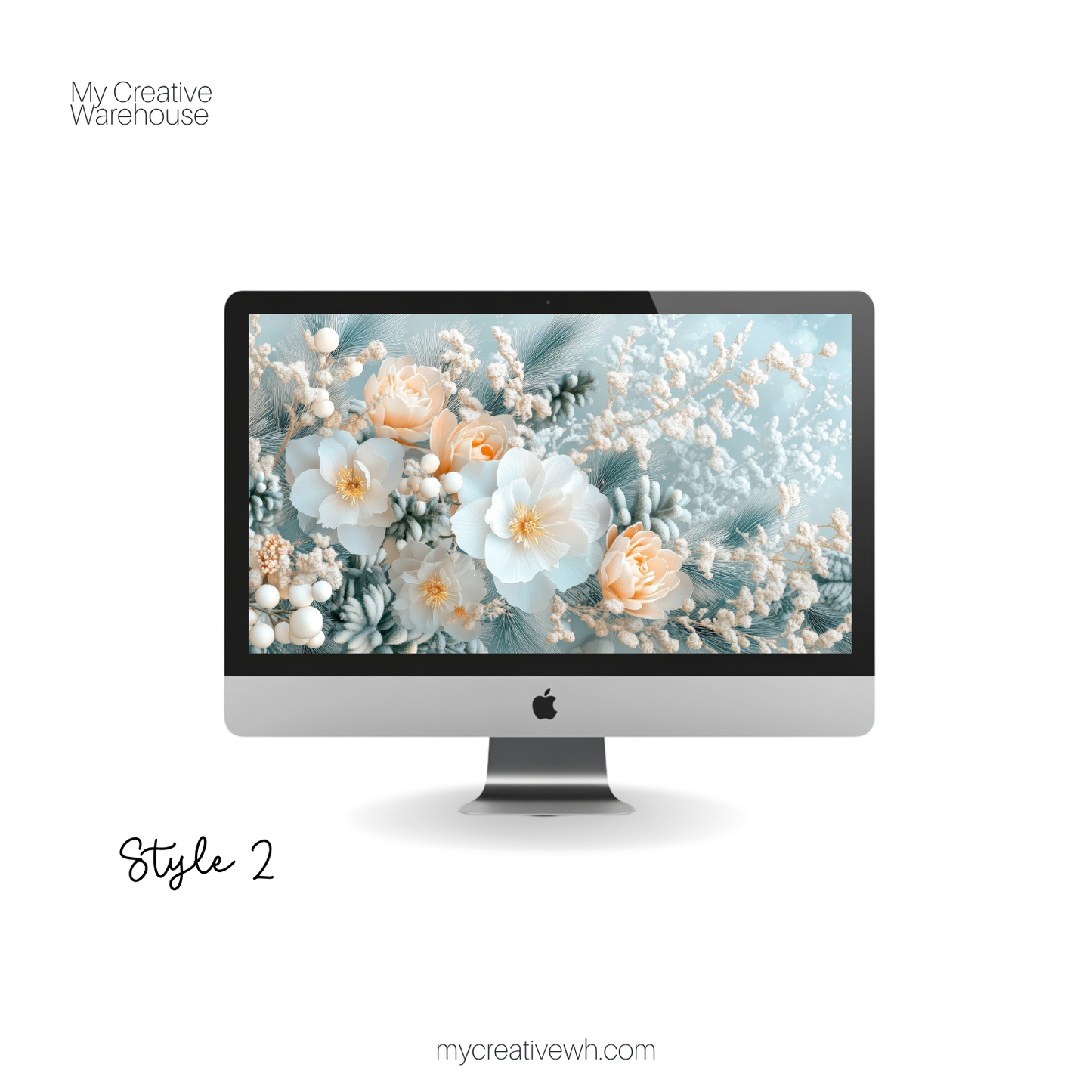 Soft Winter Floral Bouquet Desktop Wallpaper