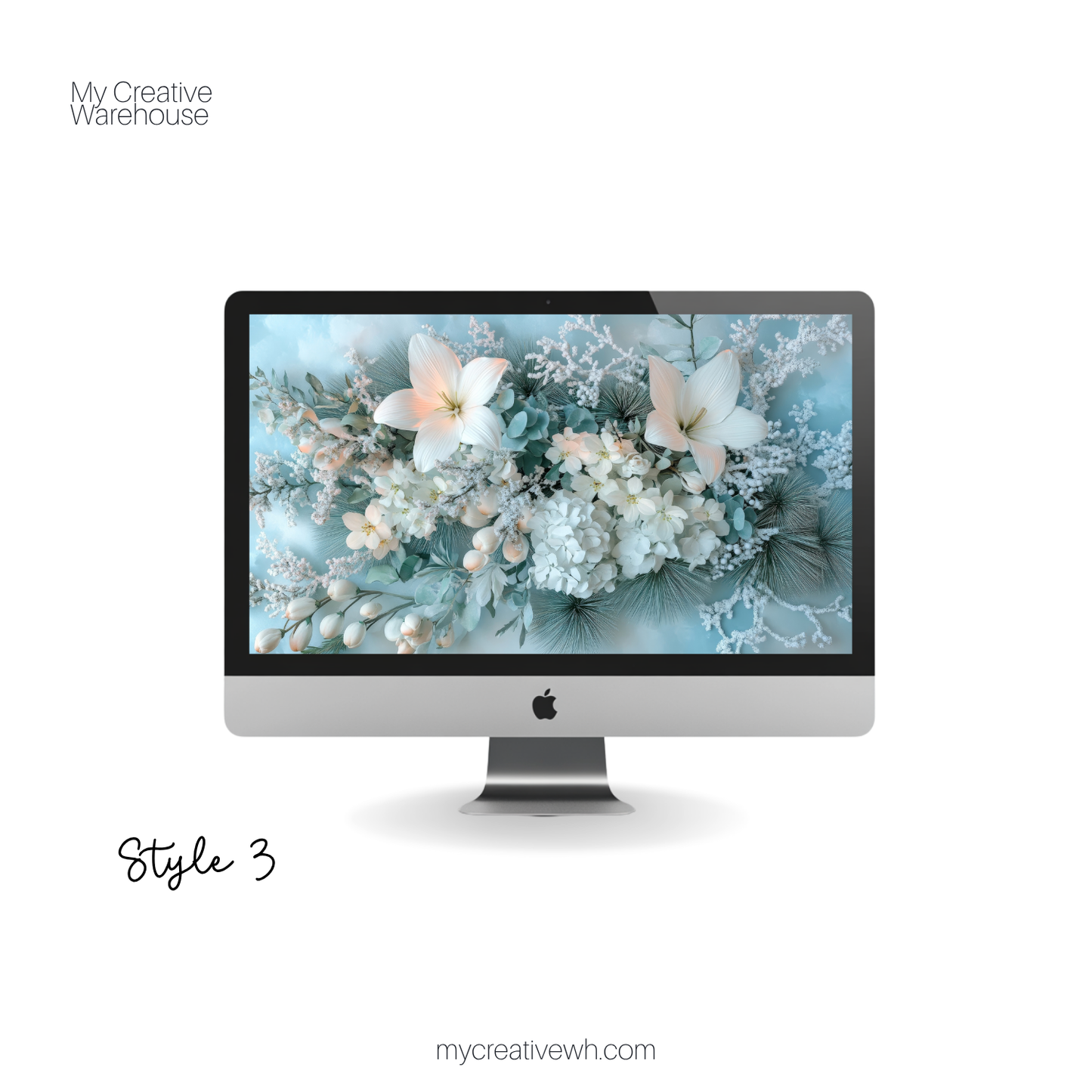Soft Winter Floral Bouquet Desktop Wallpaper