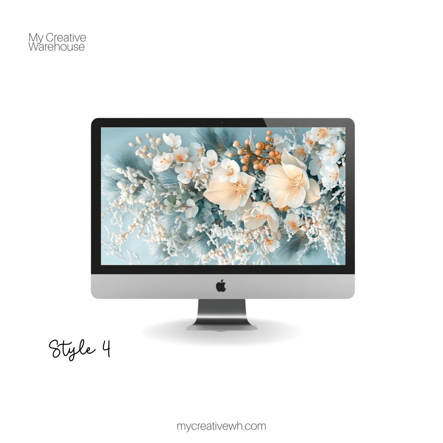 Soft Winter Floral Bouquet Desktop Wallpaper