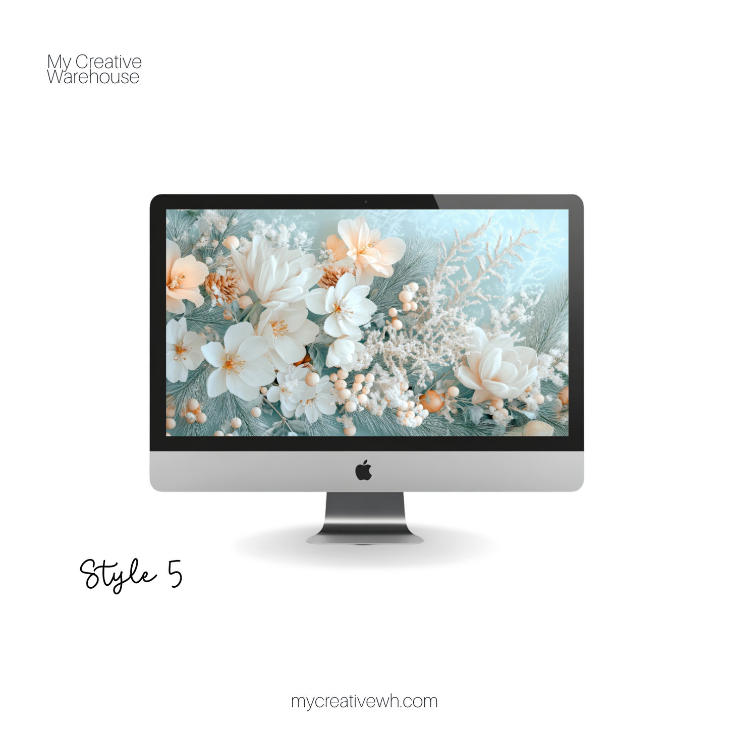 Soft Winter Floral Bouquet Desktop Wallpaper