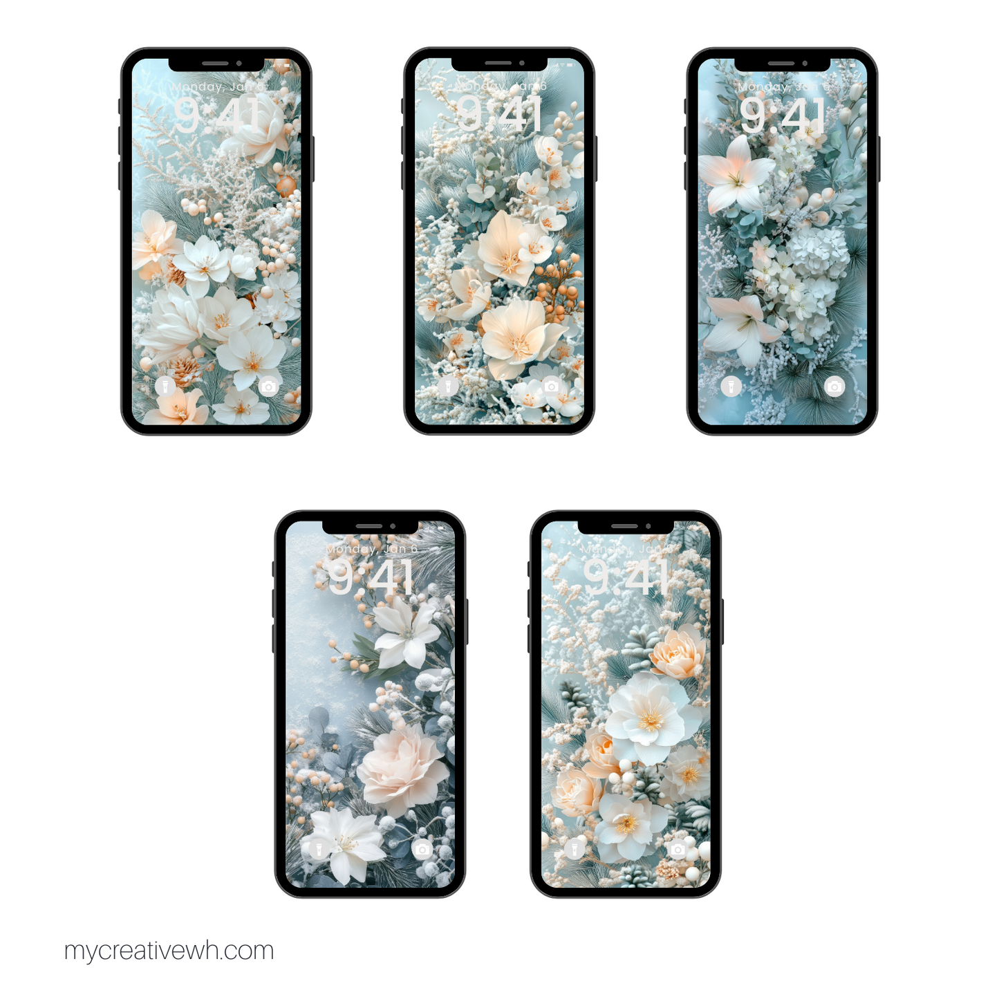 Soft Winter Floral Bouquet Phone WallPaper