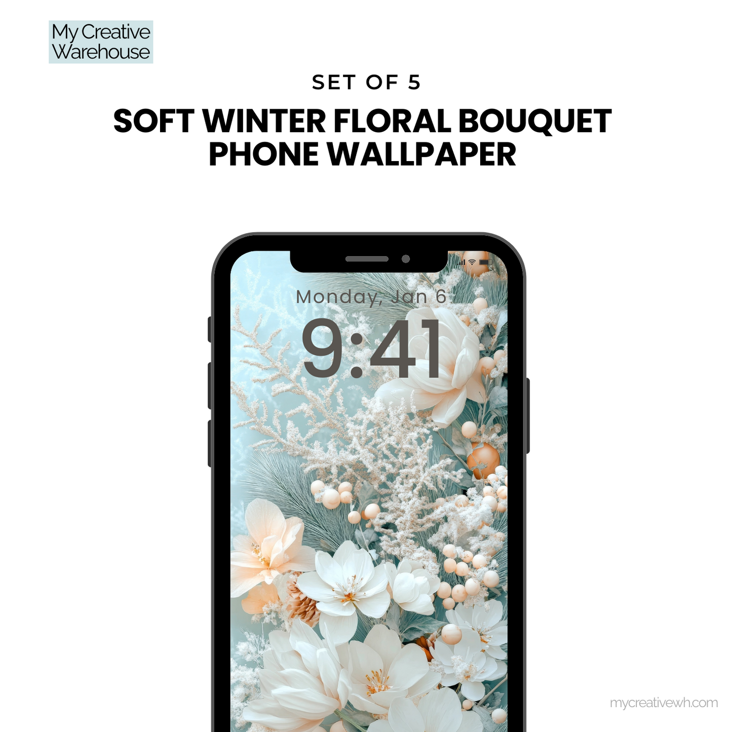 Soft Winter Floral Bouquet Phone WallPaper