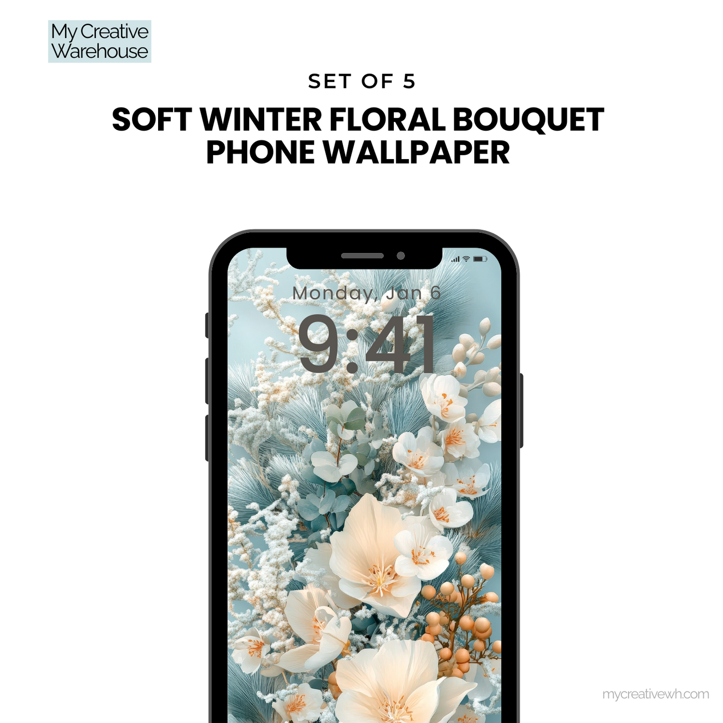Soft Winter Floral Bouquet Phone WallPaper