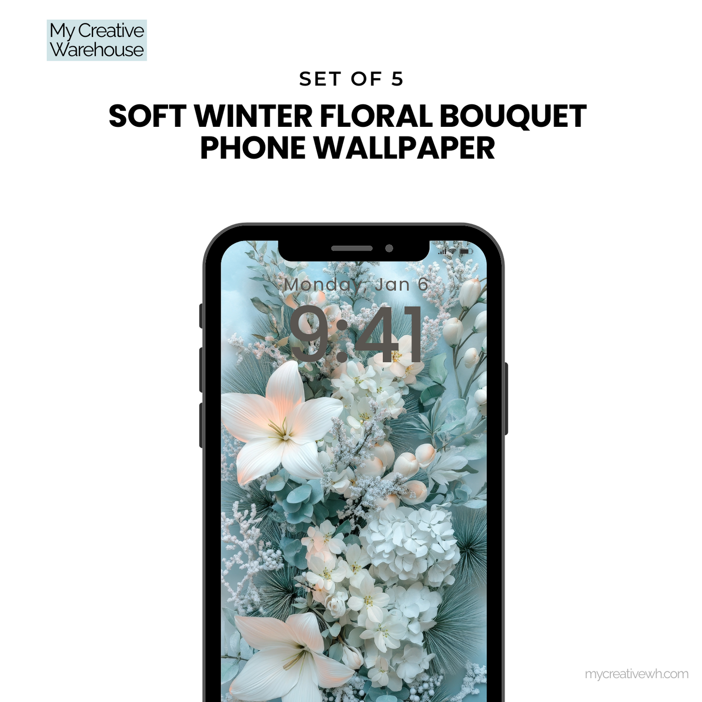 Soft Winter Floral Bouquet Phone WallPaper