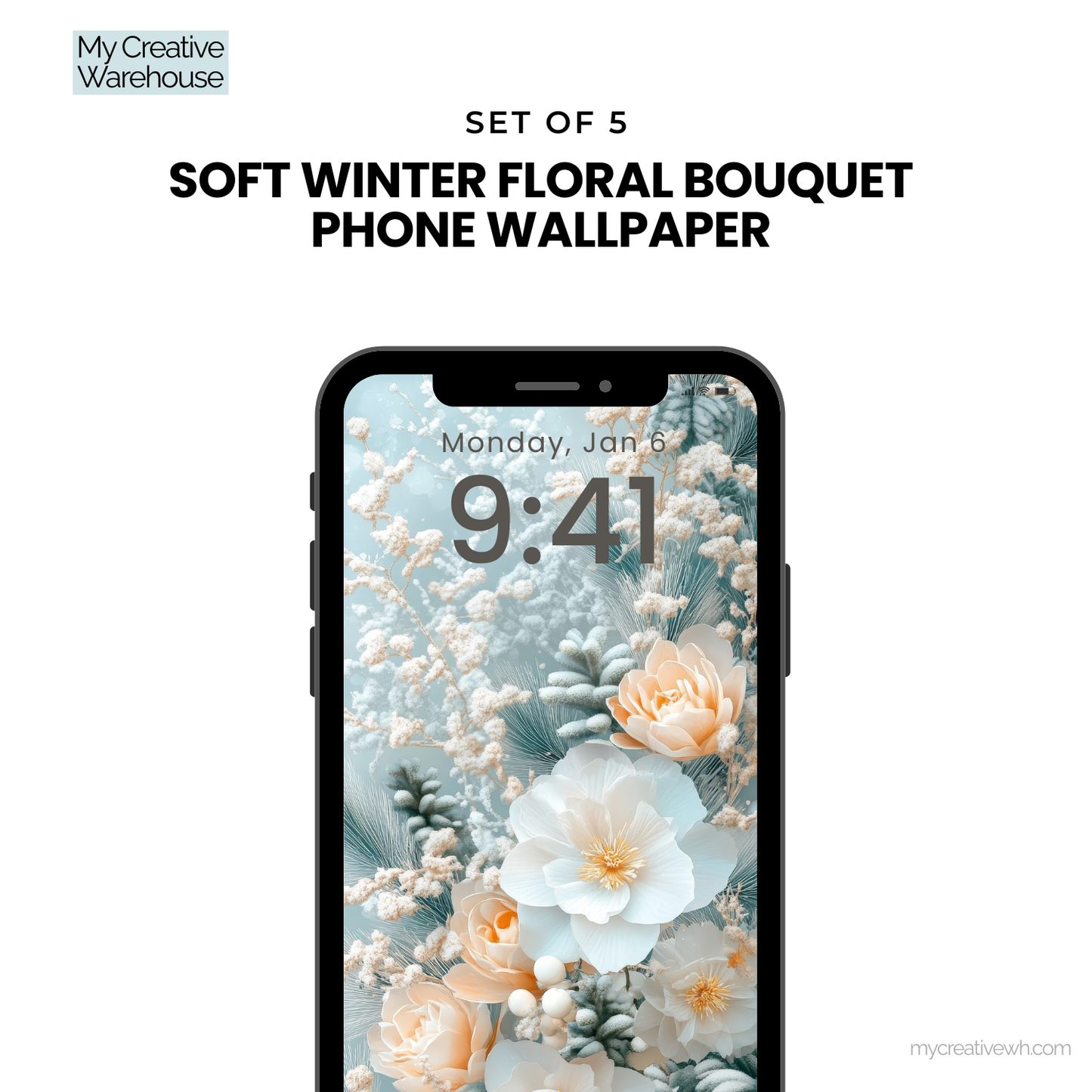 Soft Winter Floral Bouquet Phone WallPaper