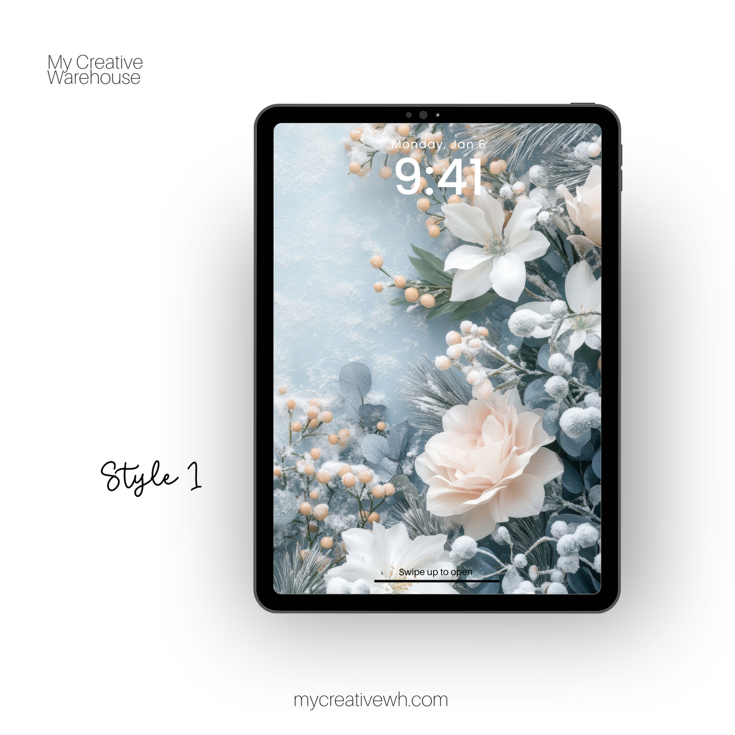 Soft Winter Floral Bouquet iPad Wallpaper