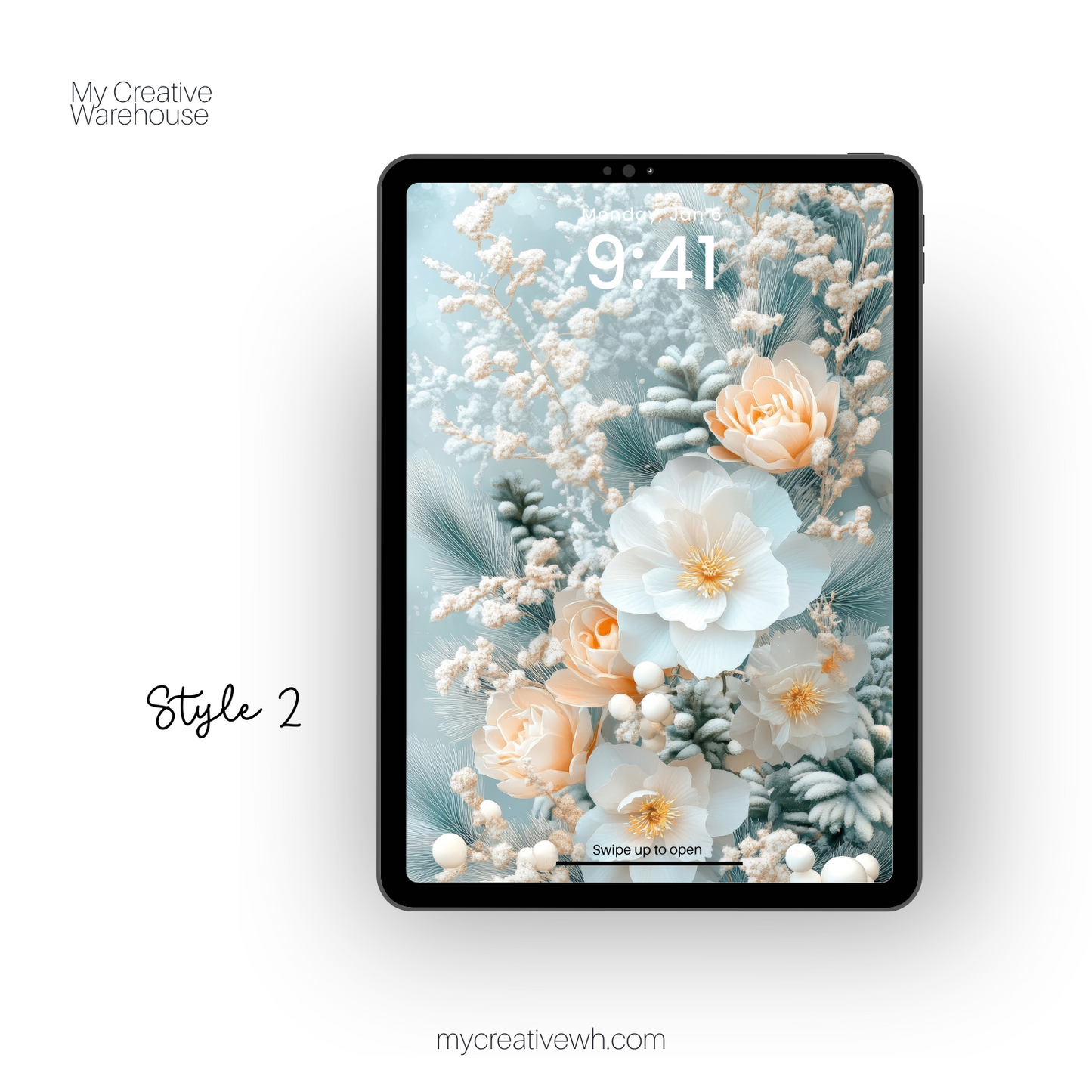 Soft Winter Floral Bouquet iPad Wallpaper