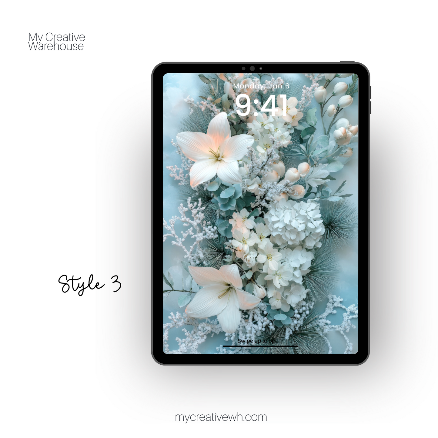 Soft Winter Floral Bouquet iPad Wallpaper
