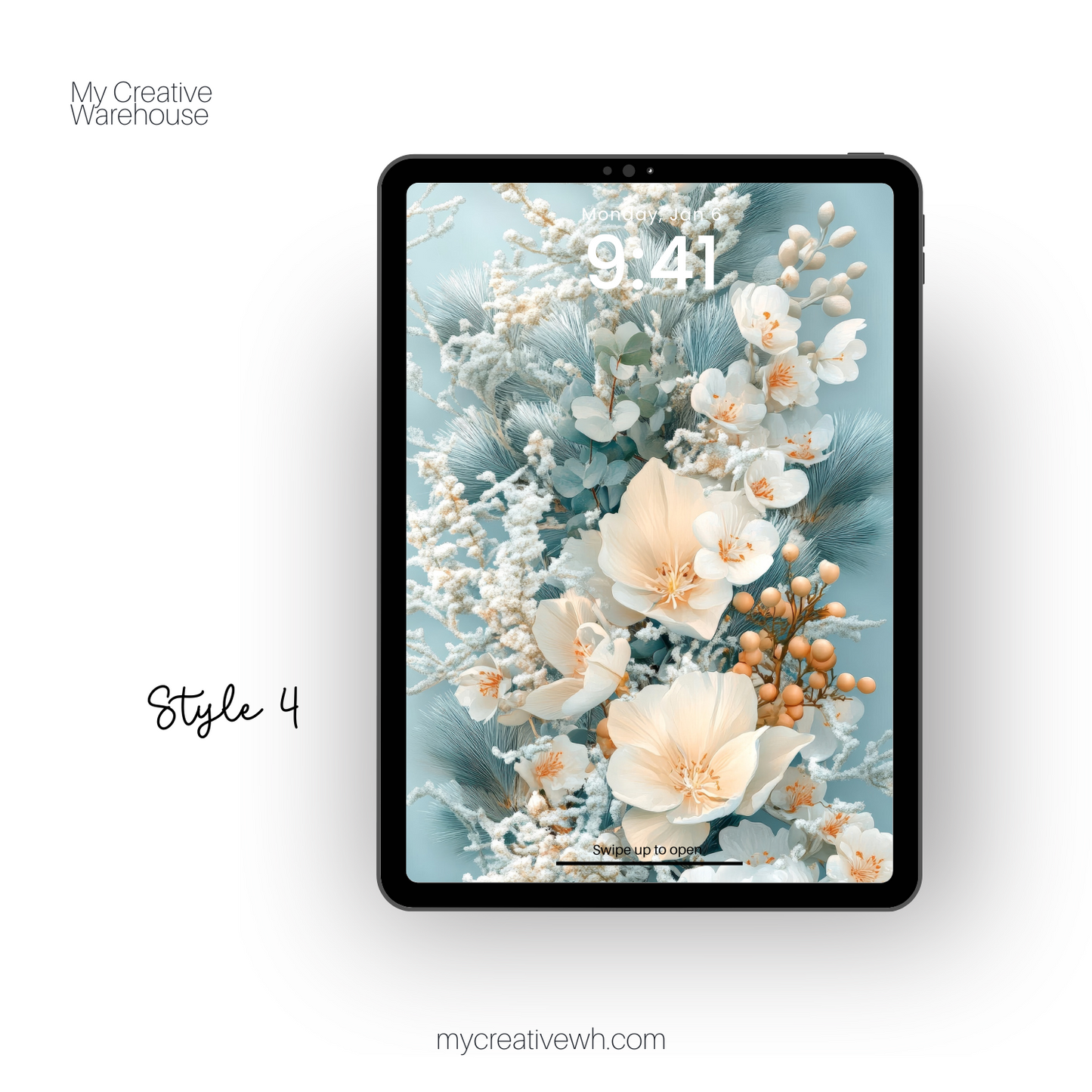 Soft Winter Floral Bouquet iPad Wallpaper