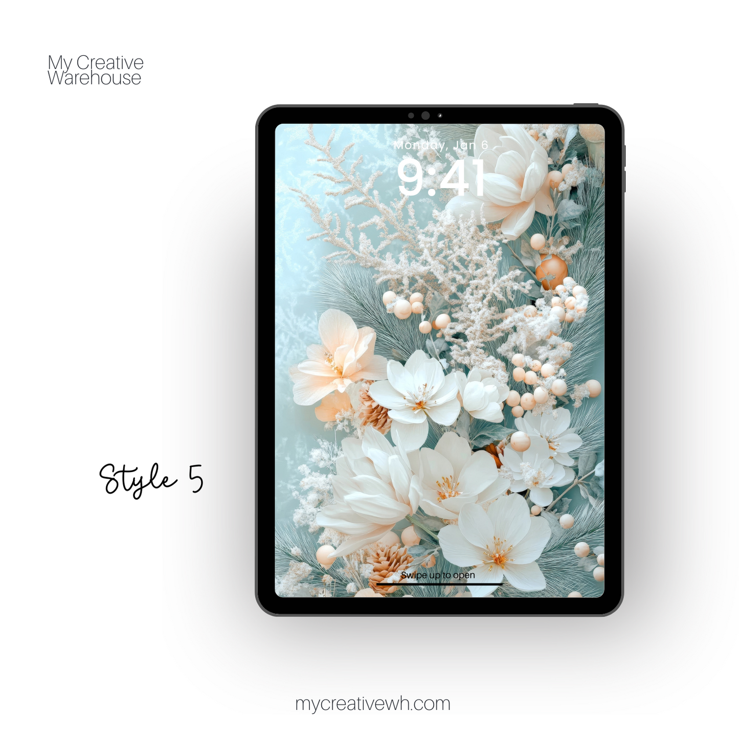 Soft Winter Floral Bouquet iPad Wallpaper