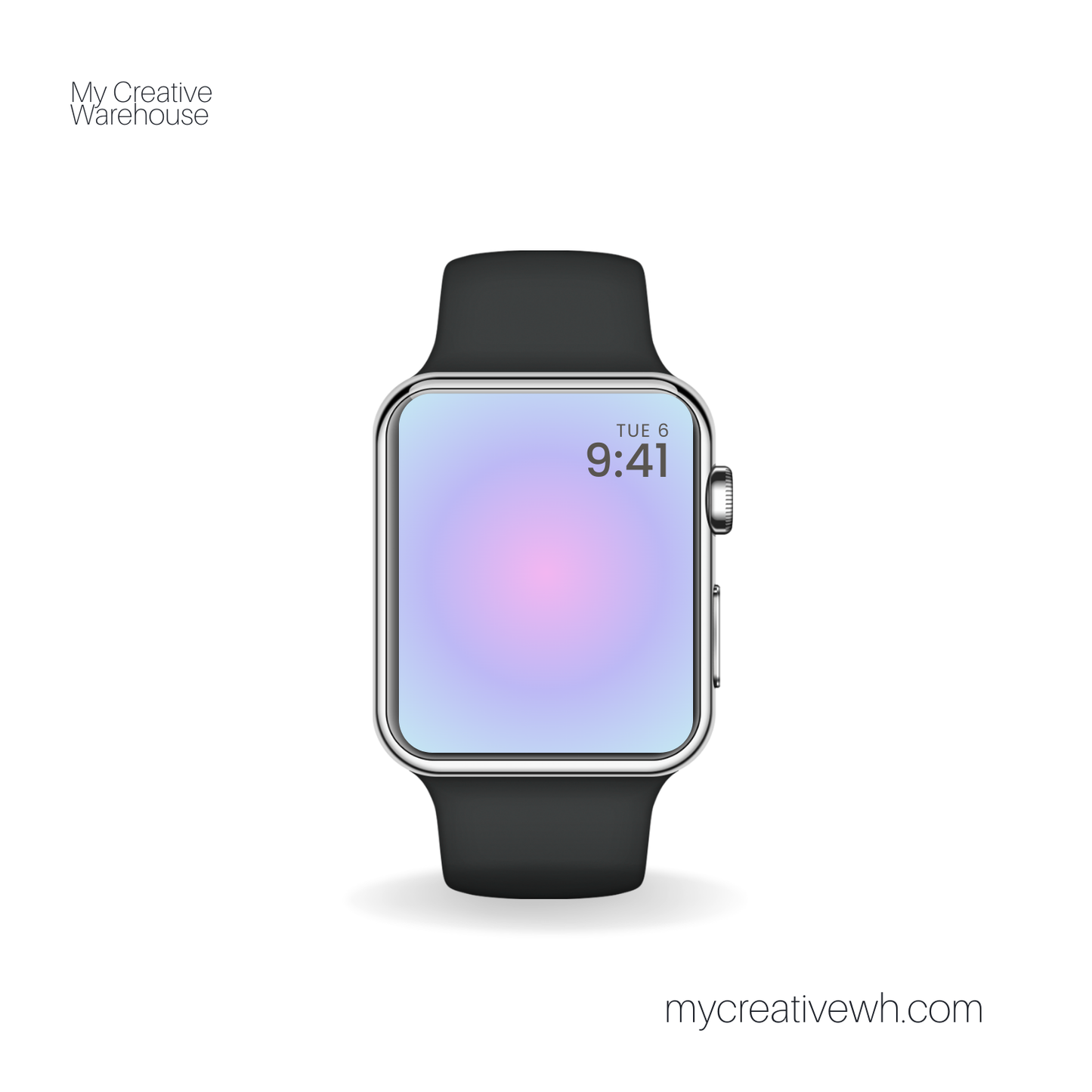 Summer Haze Pink, Purple, Mint Aura Gradient Apple Watch Wallpaper