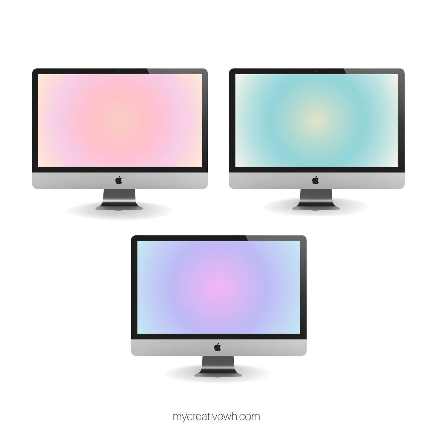 Summer Haze Pink, Purple, Mint Aura Gradient Desktop Wallpaper
